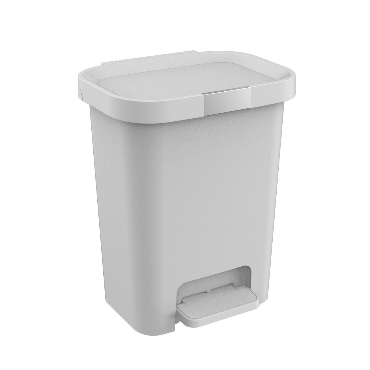 Engelland Mülleimer Abfalleimer 25 L mit Deckel und Pedal, Treteimer, Soft-Close, verschließbarer Deckel, rutschfeste Füße