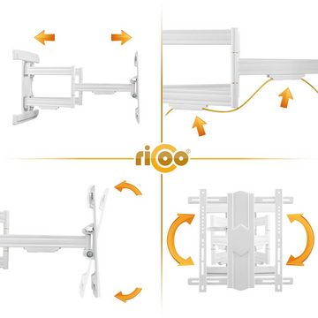 RICOO S7544-W TV-Wandhalterung, (bis 95 Zoll, schwenkbar neigbar ausziehbar Fernseher Halter universal VESA 400x400)