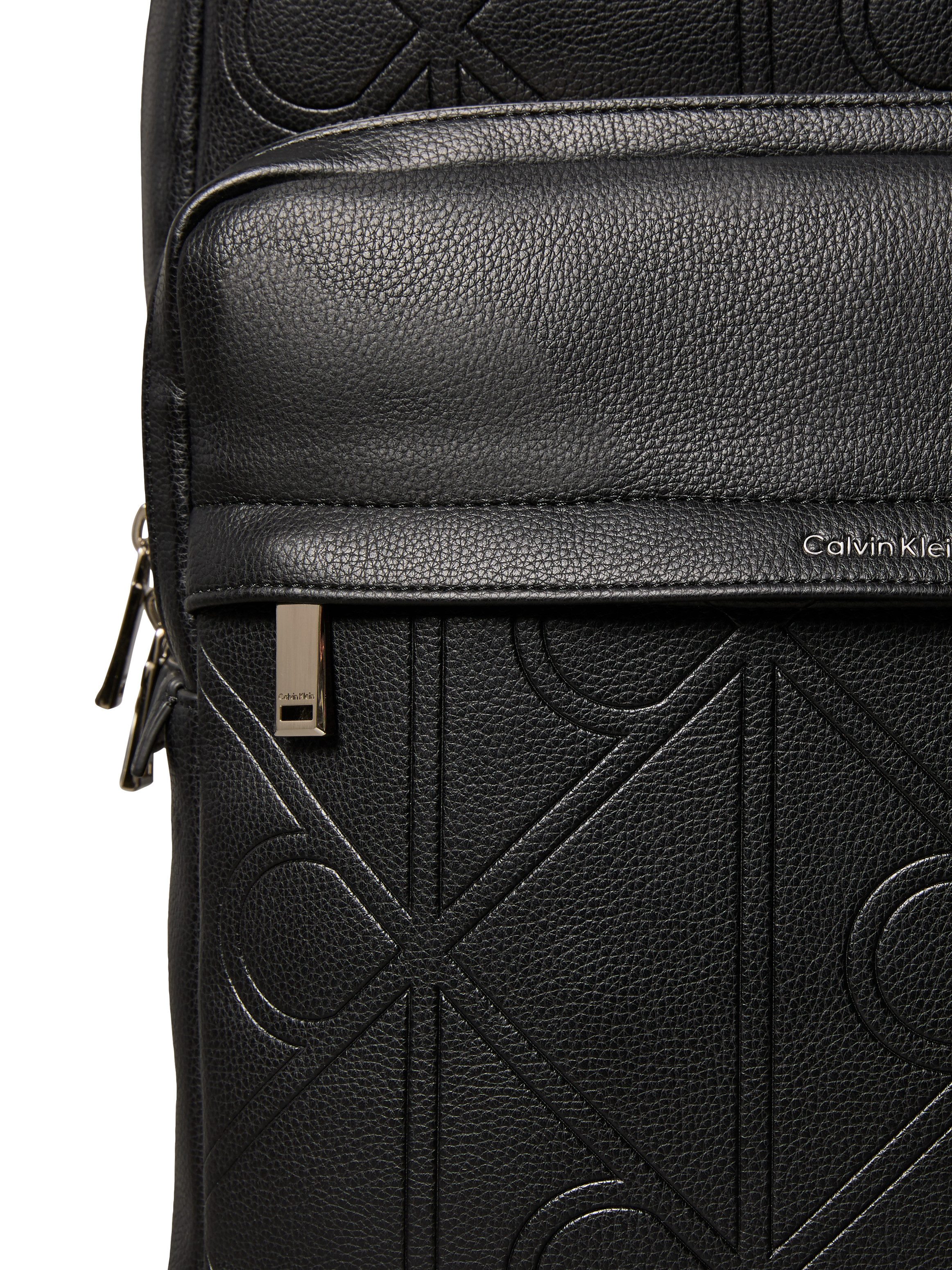 Calvin Klein Rucksack XL EMBLEM AOP EMBOSS ROUND BACKP, Cityrucksack, Freizeitrucksack mit CK-Logo