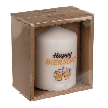 Out of the Blue Stumpenkerze Happy Biersday Kerze