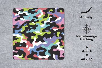 MuchoWow Gaming Mauspad Buntes Camouflage-Muster (1-St), Mousepad mit Rutschfester Unterseite, Gaming, 40x40 cm, XXL, Großes