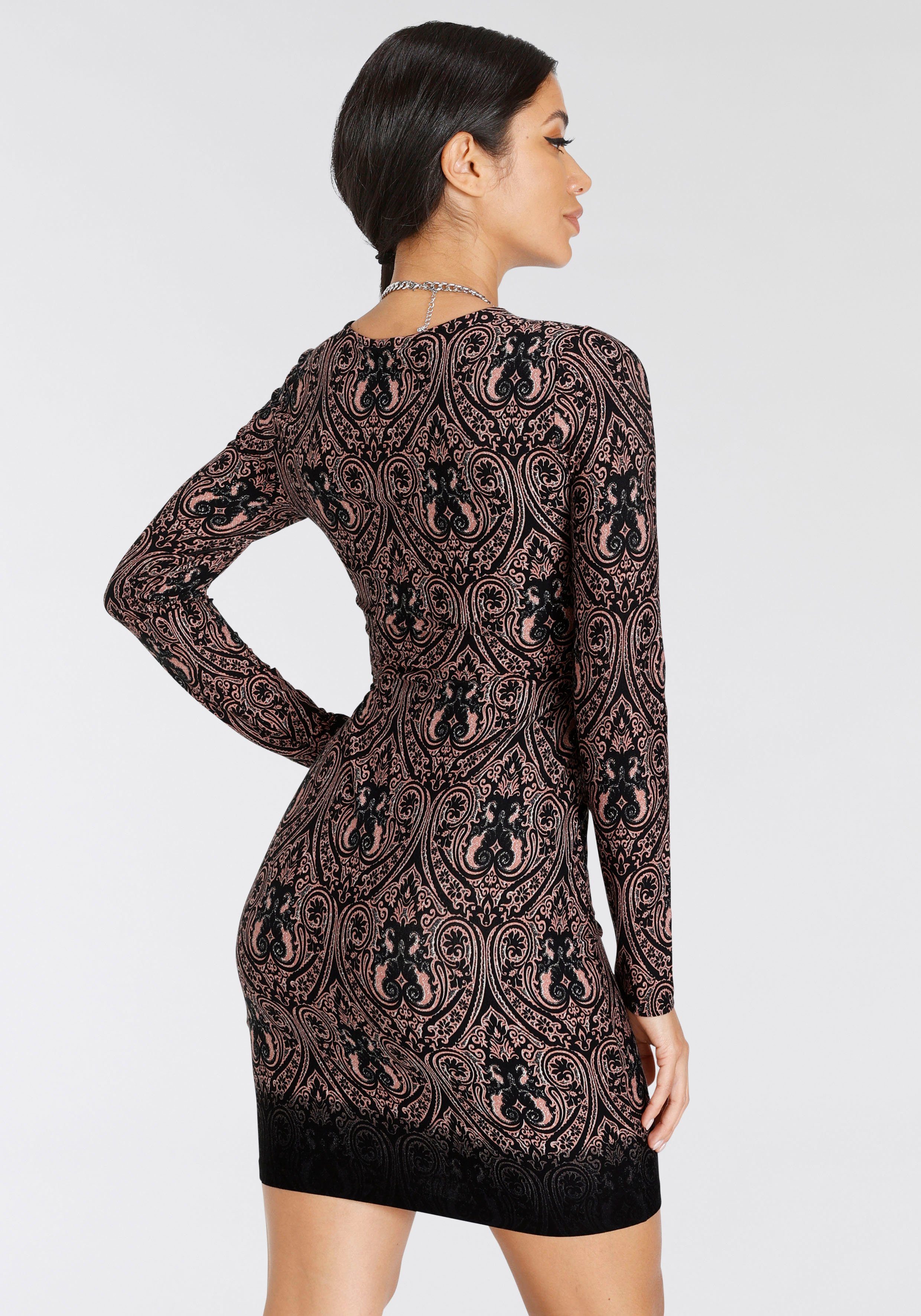 und Cut-Out mit Melrose Paisley-Muster Jerseykleid