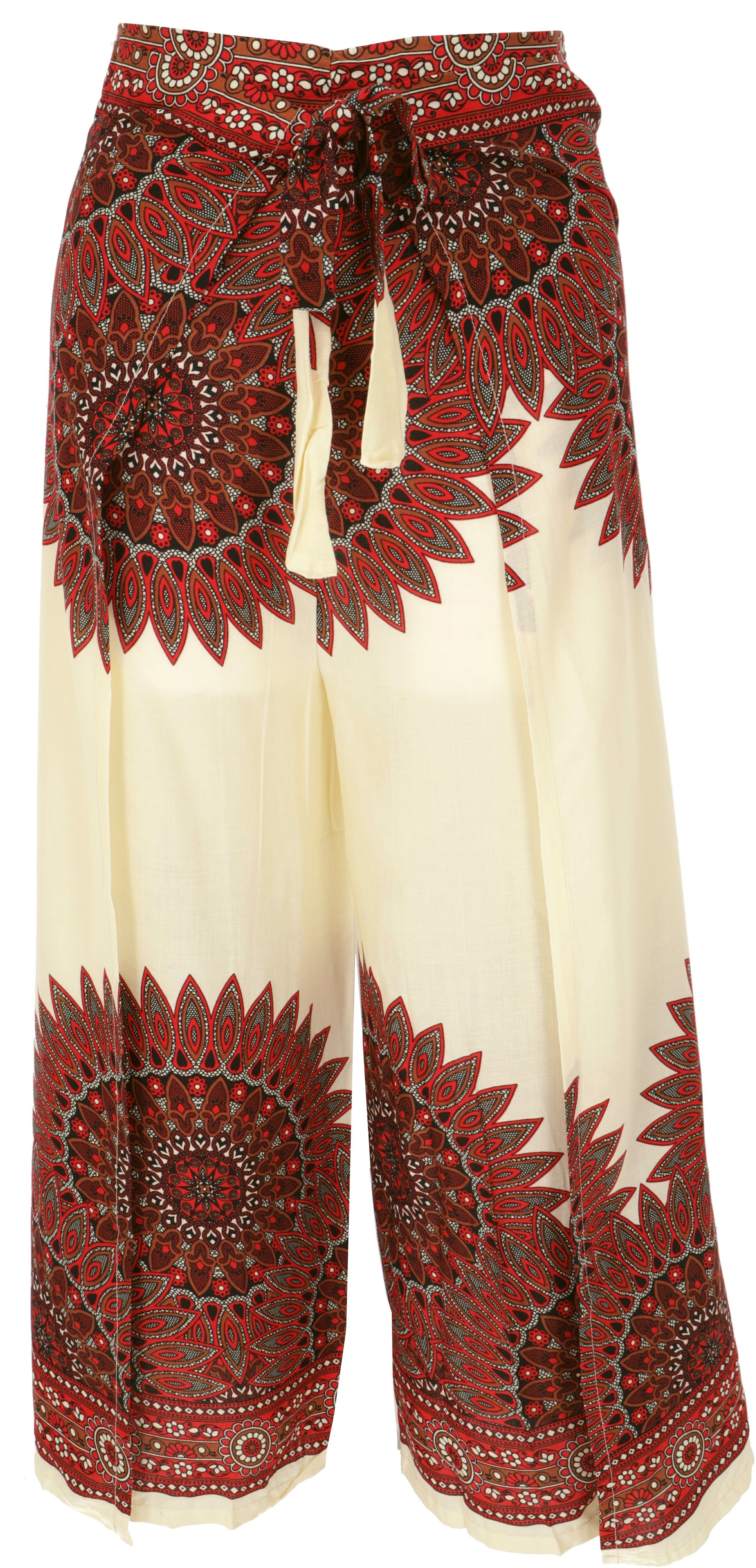 Guru-Shop Relaxhose Palazzohose, langer Boho Hosenrock, Wickelhose,.. alternative Bekleidung