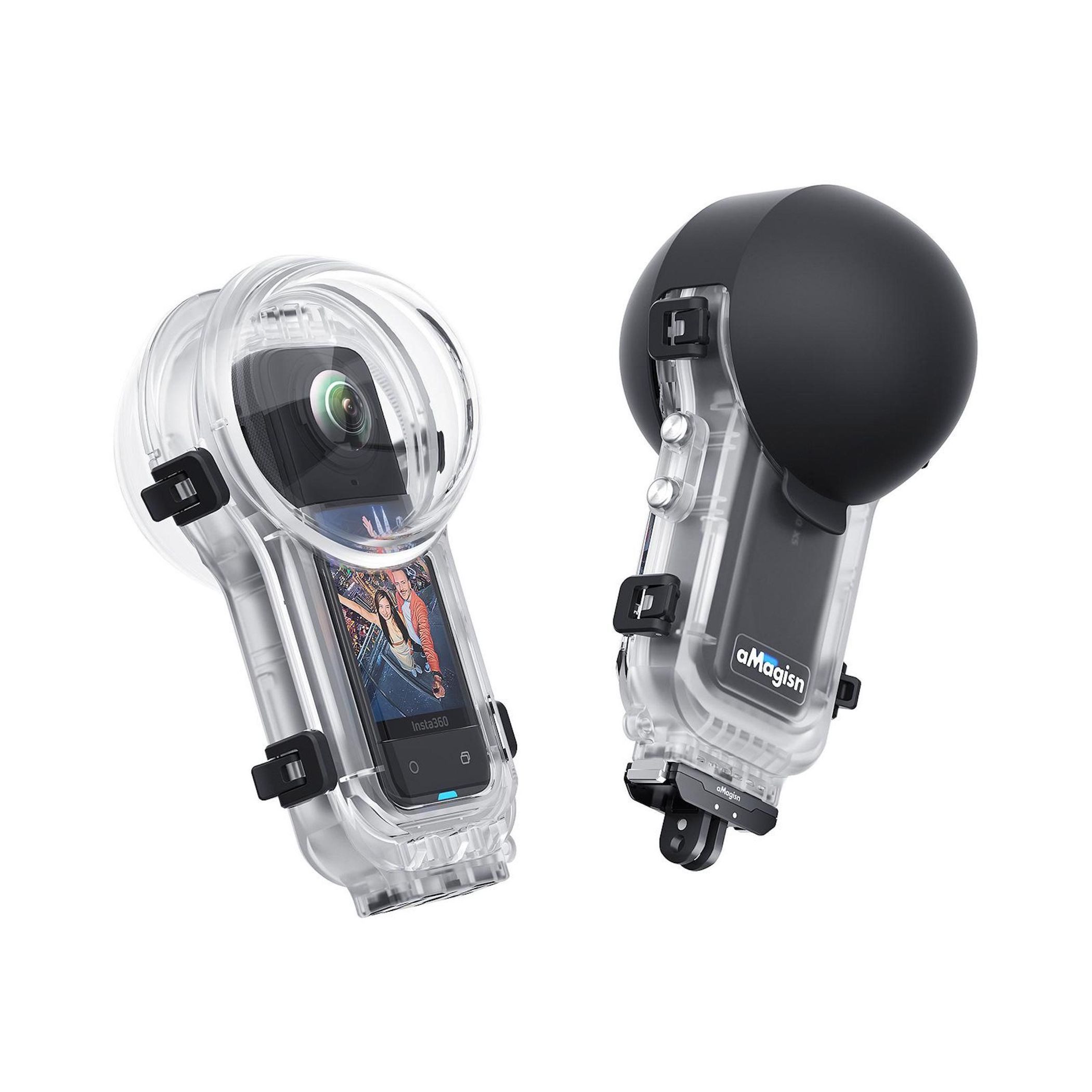 Wigento Tragbares 60m Unterwassergehäuse für Insta360 X5 Zubehör Drohne (Wasserdicht bis 60 m, Quick Release, Invisible Design)