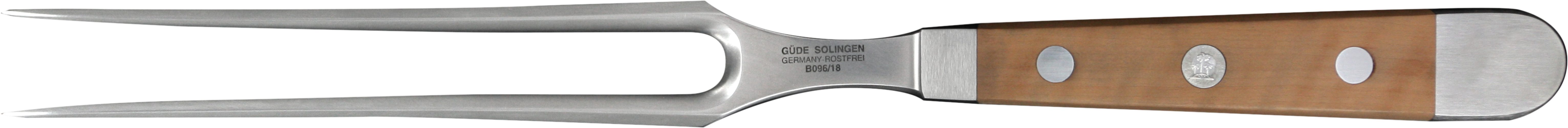 Güde Messer Solingen Fleischgabel Güde Alpha Fleischgabel 18cm, Birnenholz