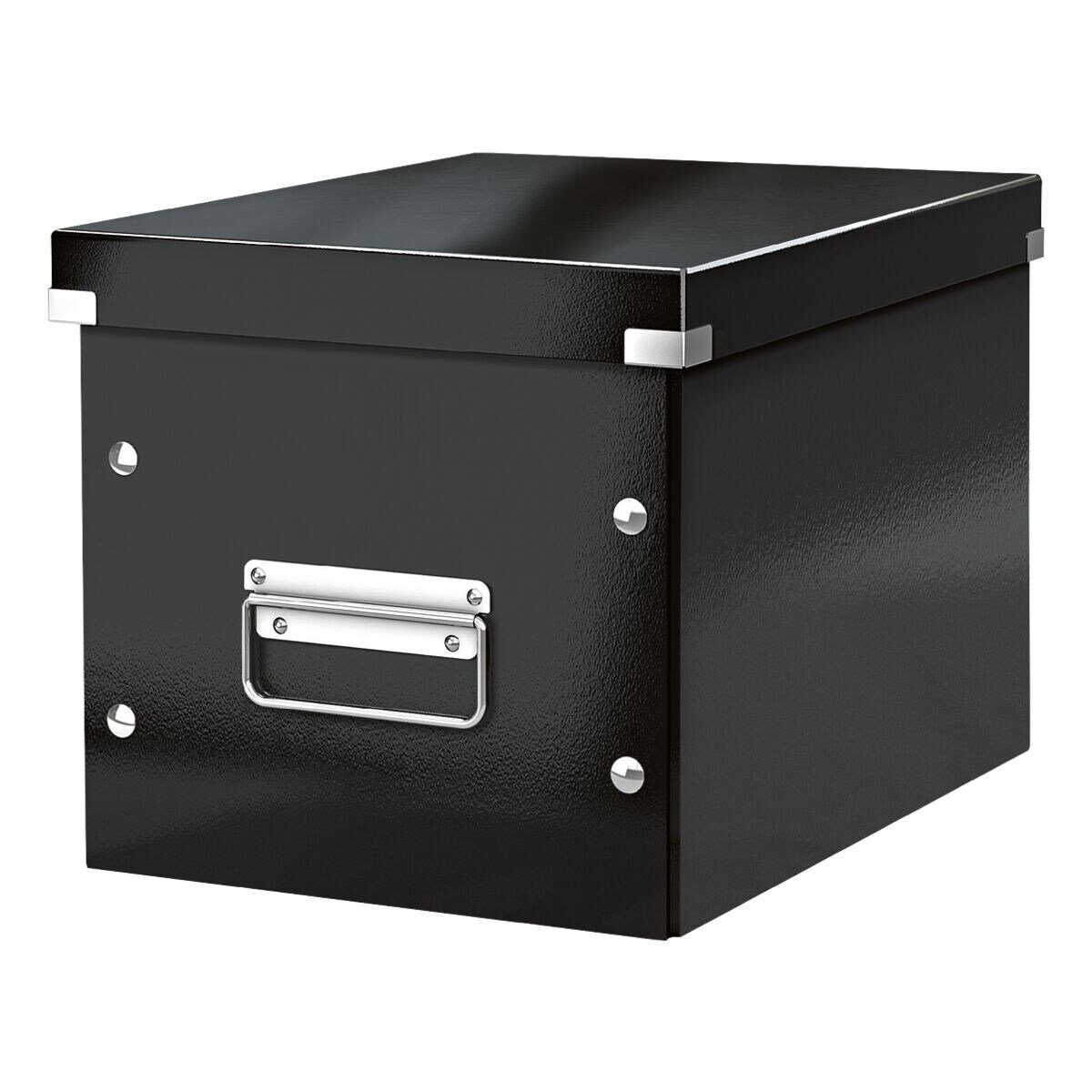 LEITZ Aufbewahrungsbox Click & Store Cube, passend für Standard-Bücherregale schwarz