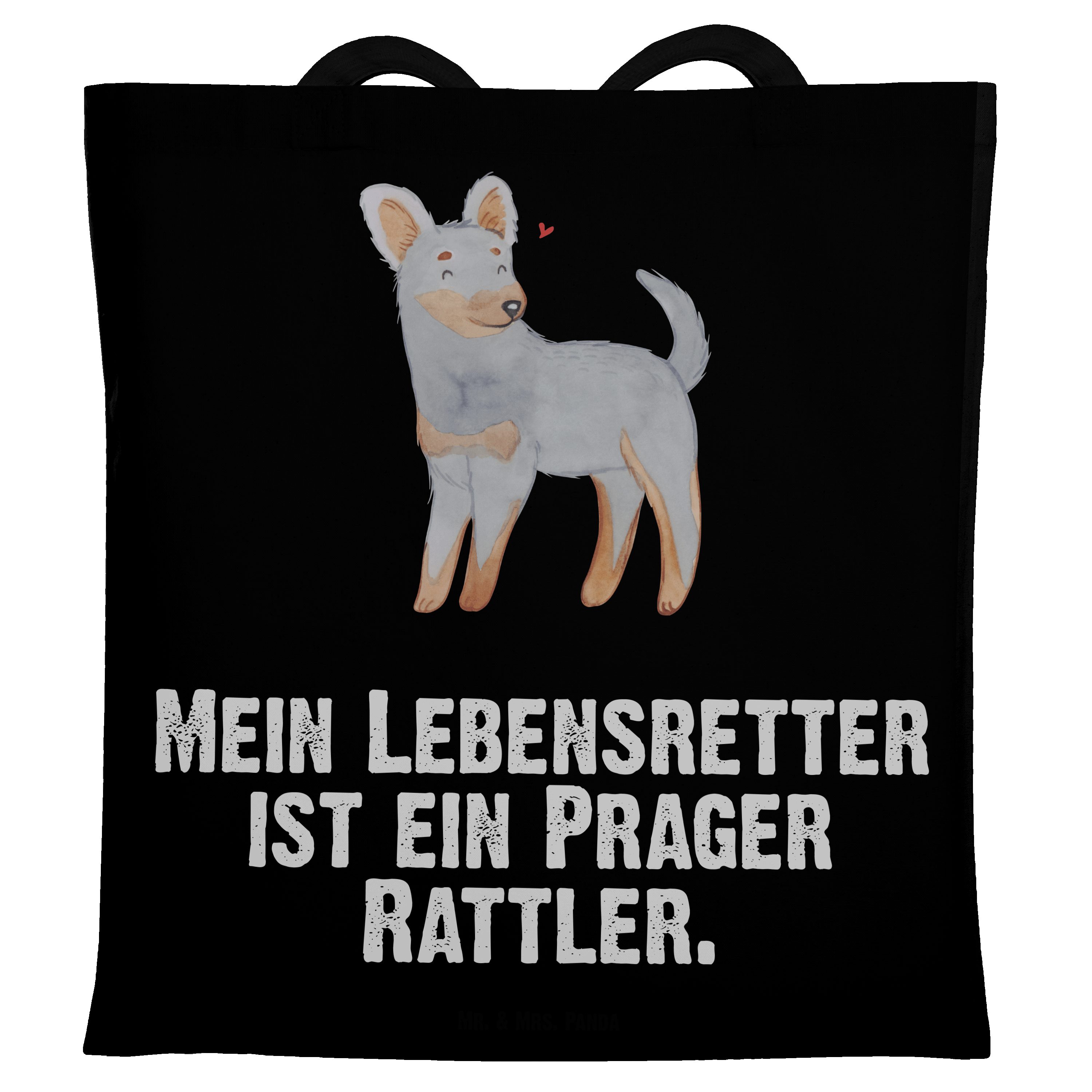 Mr. & Mrs. Panda Tragetasche Hundebesitzer, Beut Lebensretter Prager - Rattler Geschenk, (1-tlg) - Schwarz