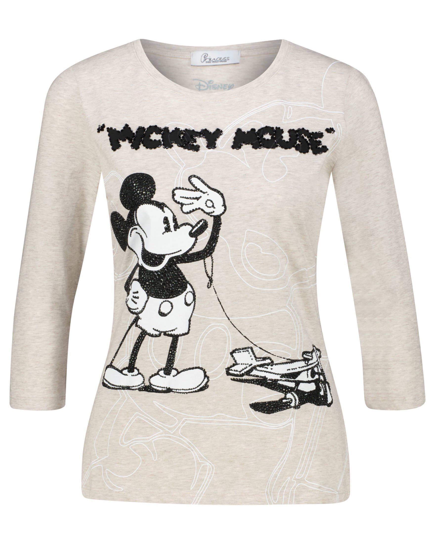 Princess goes Hollywood T-Shirt (1-tlg) WITH PLANE 3/4-Arm Shirt MOUSE MICKEY THE Damen