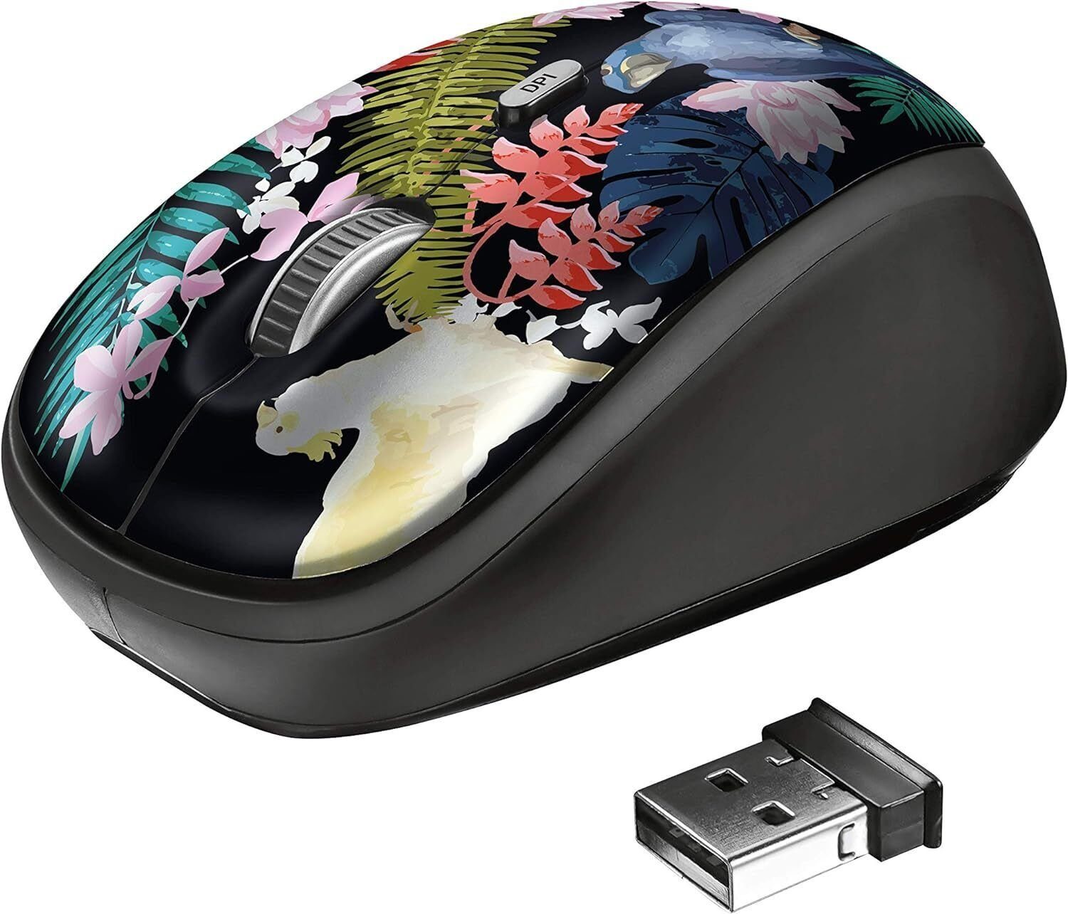 Trust Yvi Kabellose Optische Funkmaus Wireless Maus 1600dpi 4 Tasten Maus (USB, Einstellbare DPI, Ergonomisch, Leise, Scrollrad)