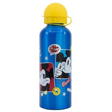 Disney Lunchbox Disney Mickey Maus 4 teiliges Lunch Set, (4-tlg), Brotdose XL Alu-Trinkflasche 530 ml Besteck