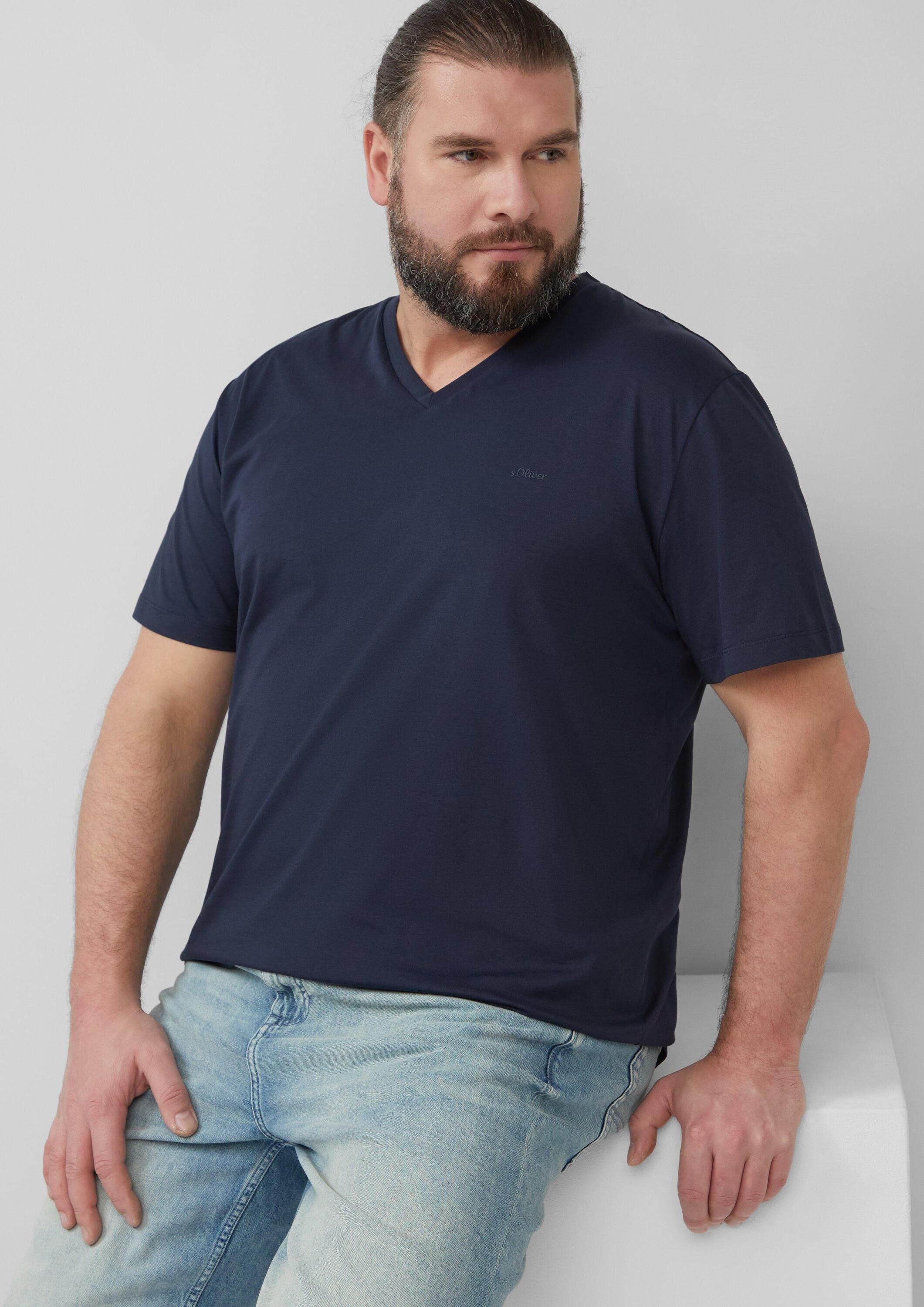 s.Oliver Kurzarmshirt T-Shirt Jersey-T-Shirt mit V-Ausschnitt günstig online kaufen