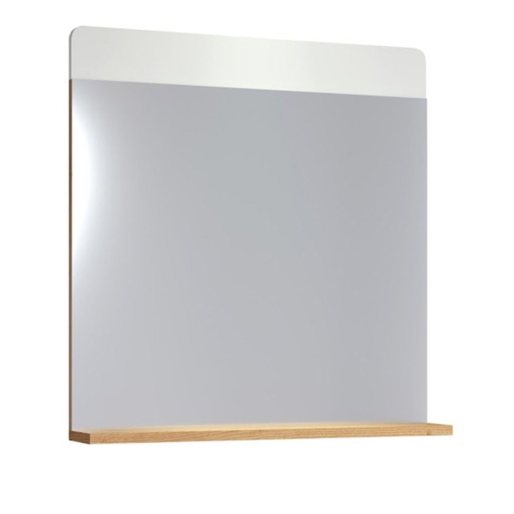 trendteam Spiegel, Wandspiegel Badezimmerspiegel mit Ablage weiß Hochglanz 60x63x10 cm