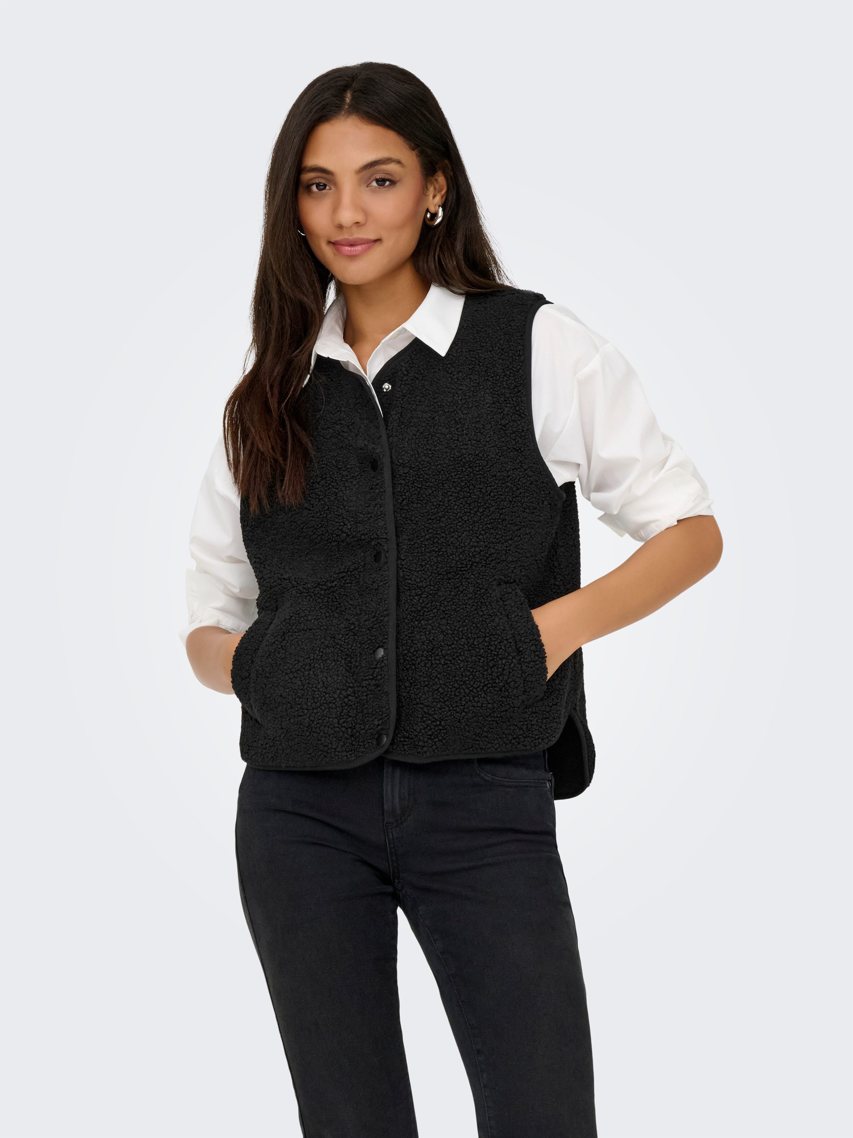 JDY Plüschweste JDYSIMINA TEDDY WAISTCOAT OTW QIQ NOOS Kunstfaser