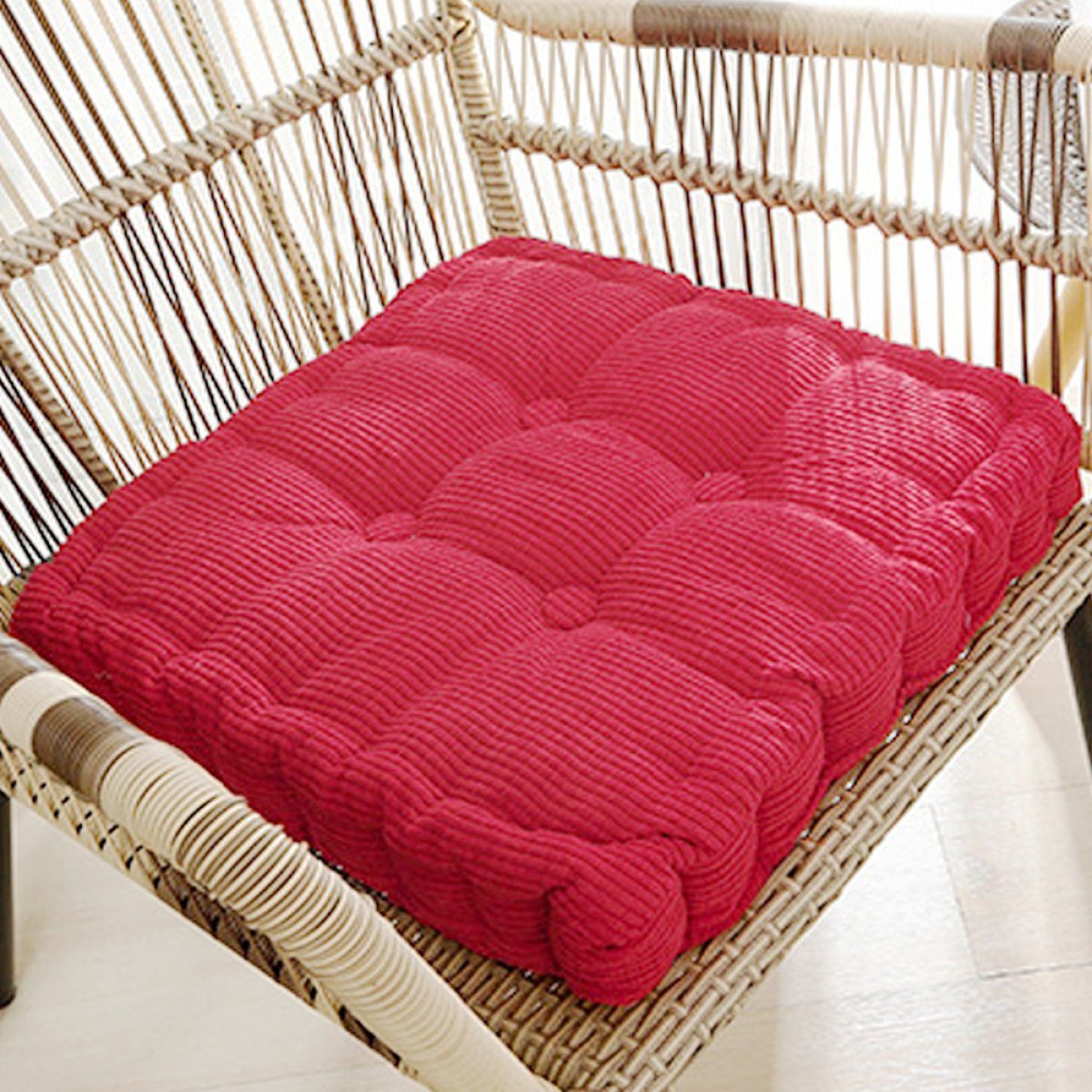 Juoungle Rot Memory-Schaum-Stuhlpolster für Esszimmerstühle Sitzkissen Rutschfeste