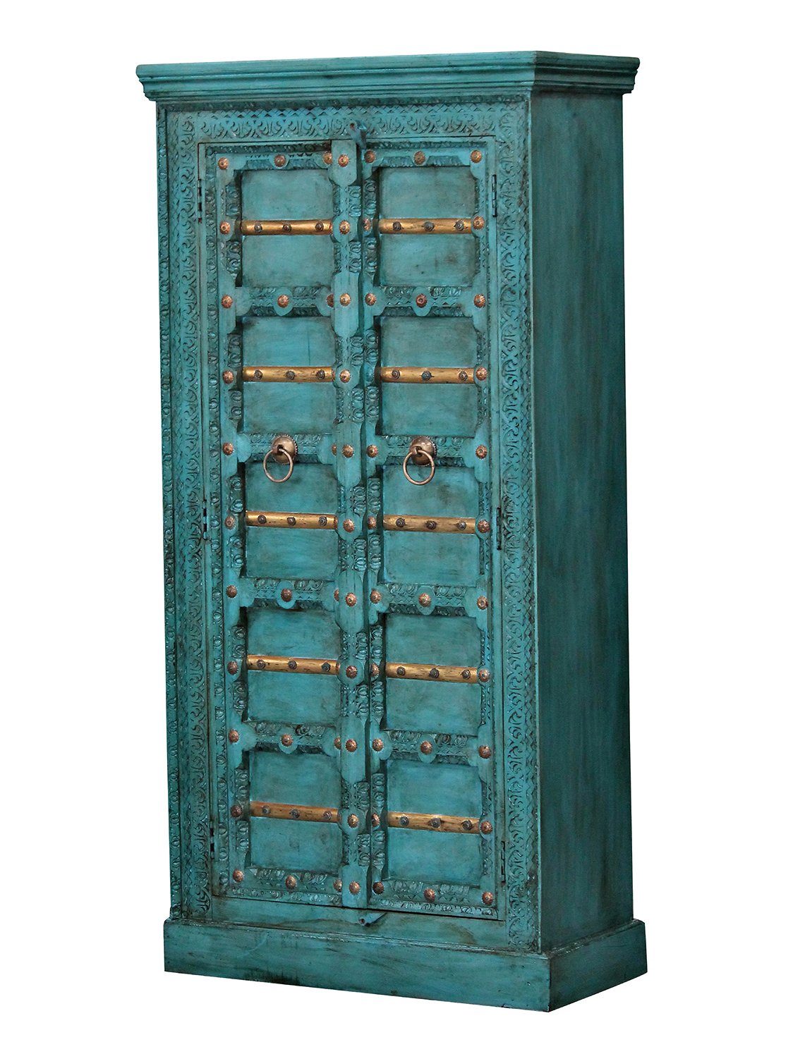 Casa Moro Drehtürenschrank Orientalischer Schrank Türkis günstig online kaufen