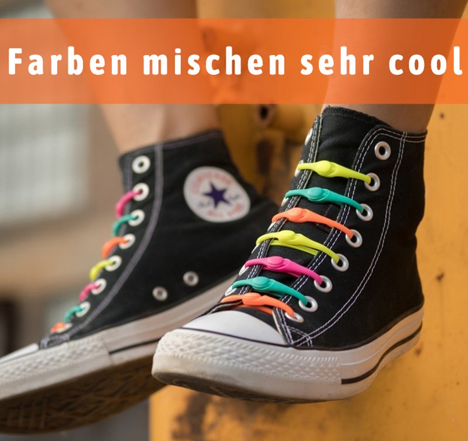 Hickies elastische Schnürsenkel Ersatz für Sneaker Sport Freizeit versch.Farben 