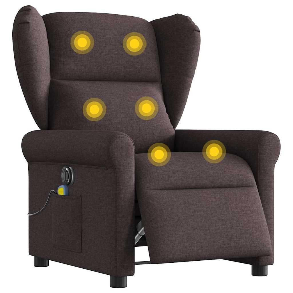 vidaXL Sessel Massagesessel Elektrisch Dunkelbraun Stoff günstig online kaufen