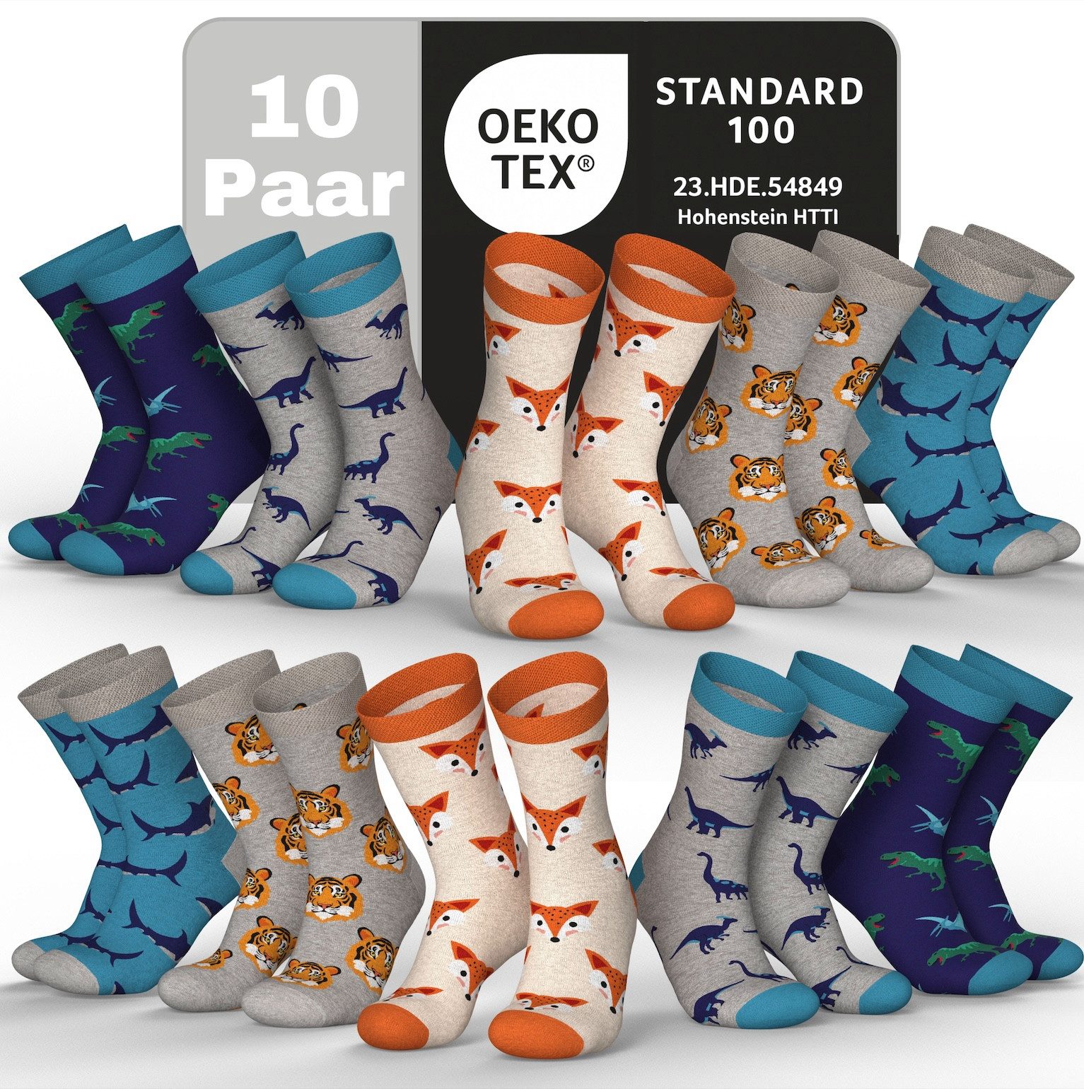 MEDOLY Socken für Kinder (10 Paar) Socken Mädchen & Jungen, aus 72% Baumwolle - ohne einschneidenden Bund