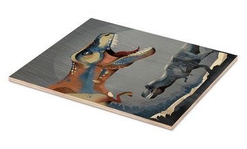 Posterlounge Holzbild Dieter Braun, Tyrannosaurus rex, Kinderzimmer Digitale Kunst