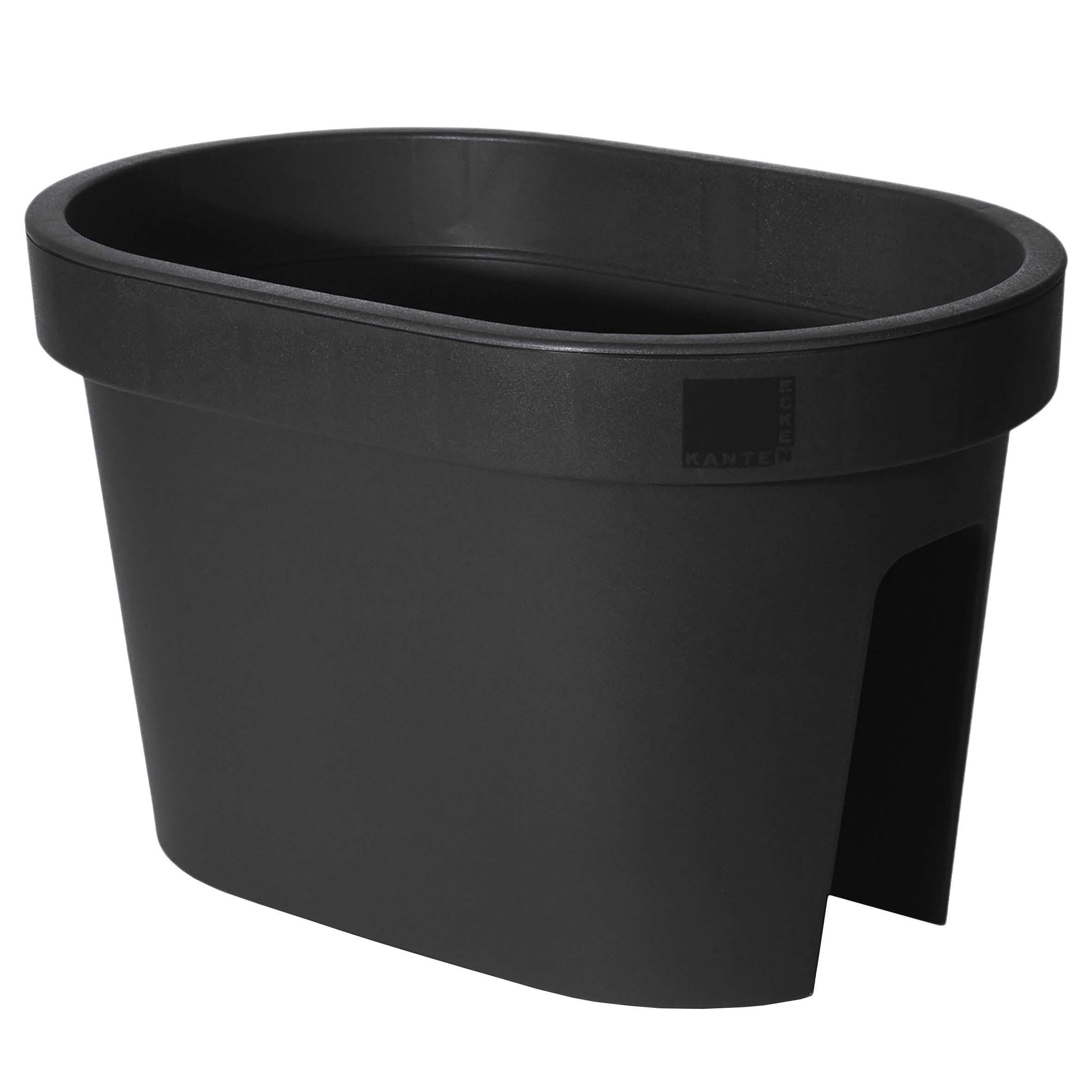 Spetebo Blumentopf Balkon Blumentopf OVAL - klein / anthrazit (Stück, 1 St., Pflanztopf), Kunststoff Pflanzkasten zum Einhängen