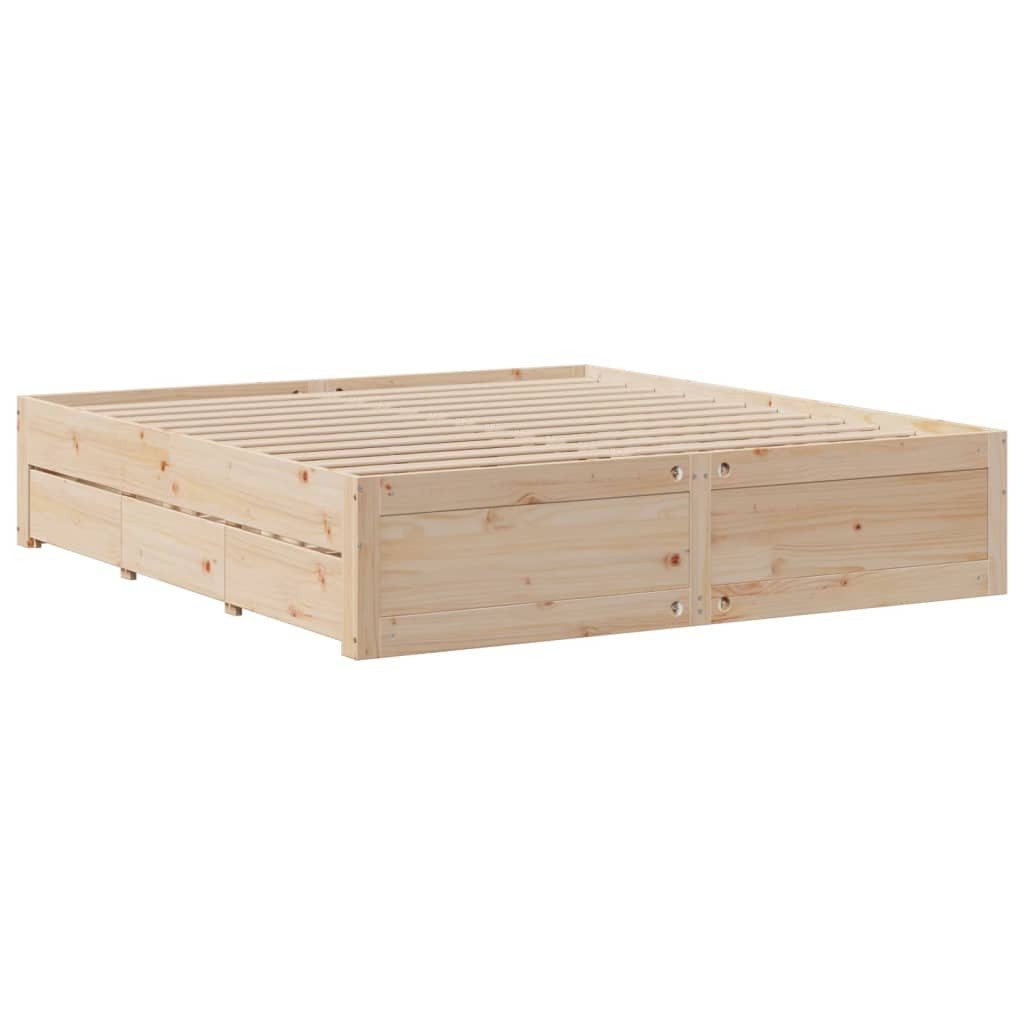 vidaXL Bett Massivholzbett ohne Matratze mit Schubladen 200x200 cm Kiefer