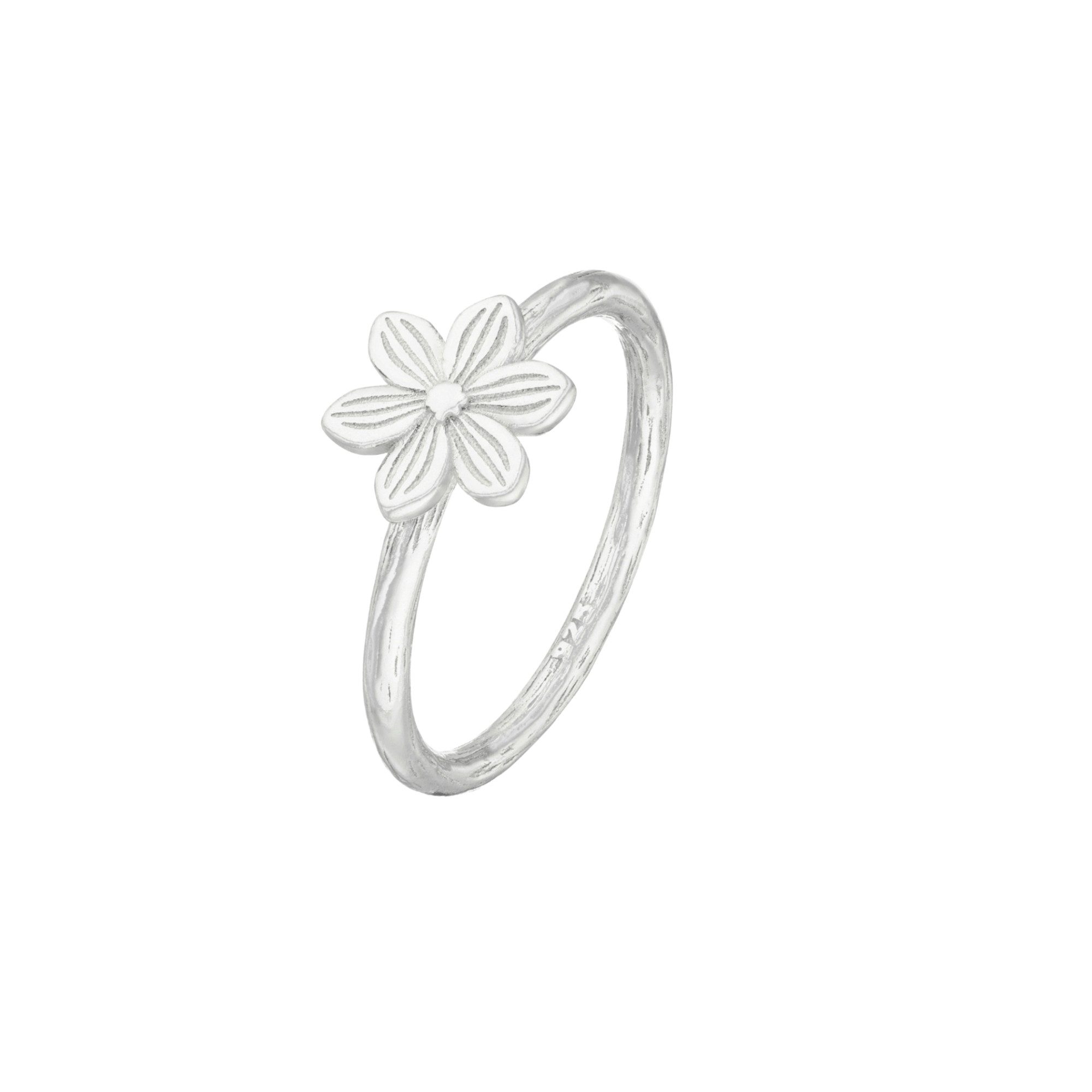 SCHOSCHON Silberring Blütenblatt (925 Silber, filigranen Blumenmotiv), Damenring