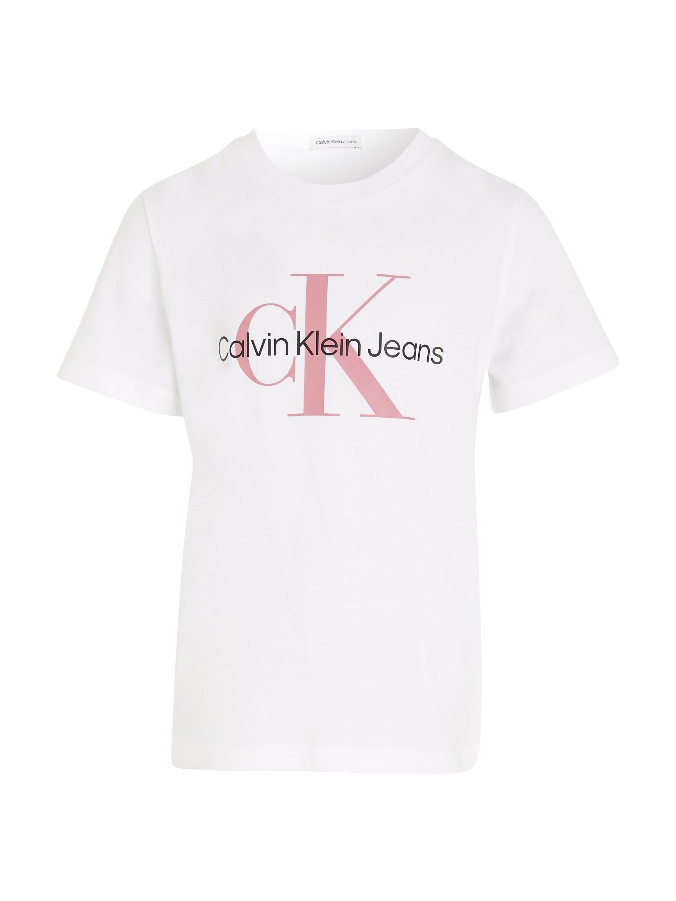 MONOGRAM SS Calvin CK White T-Shirt Jeans T-SHIRT Klein Bright