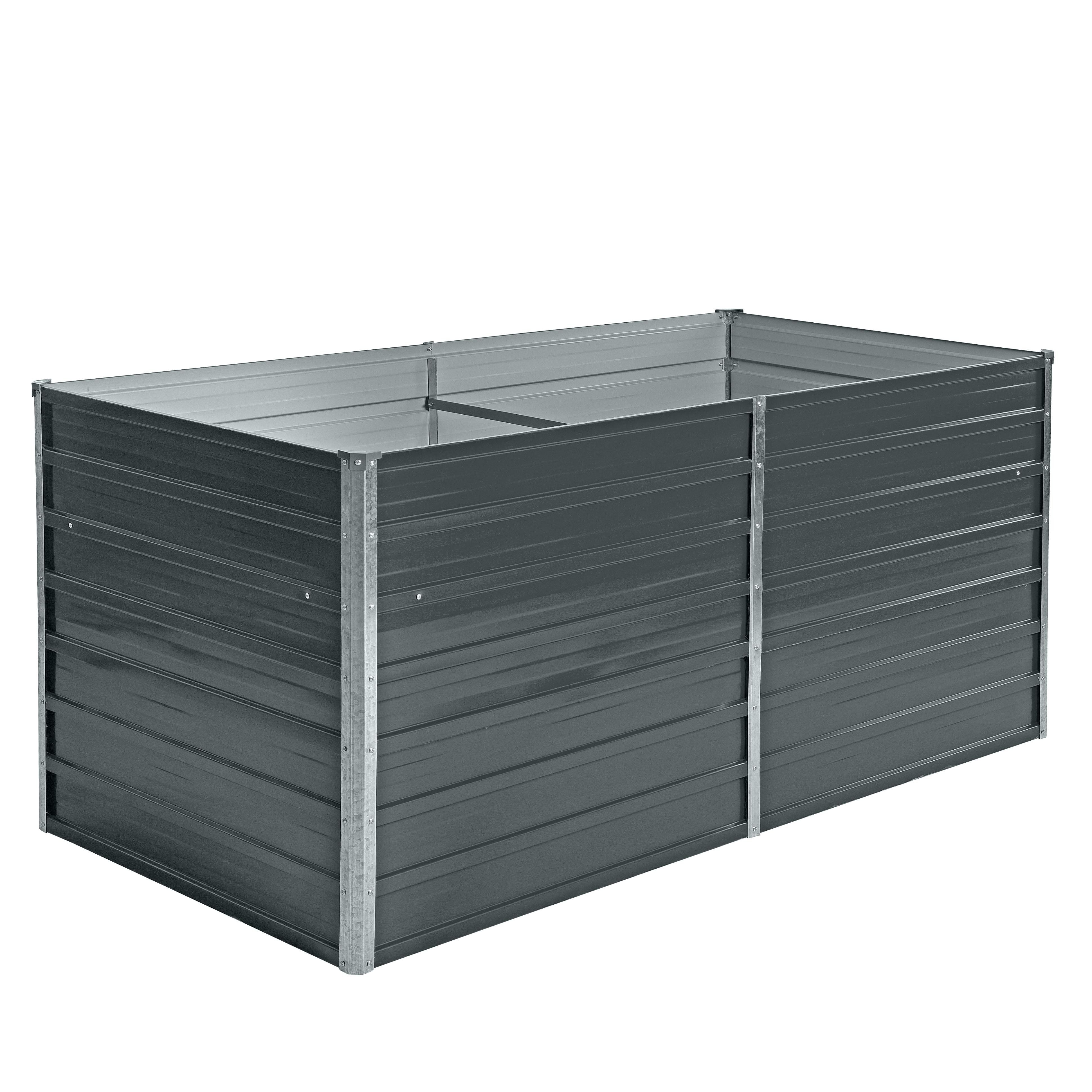 ESTEXO Hochbeet Metall Blumenbeet 160x80x77 cm Grau Pflanzbeet Gemüsebeet Pflanzkast