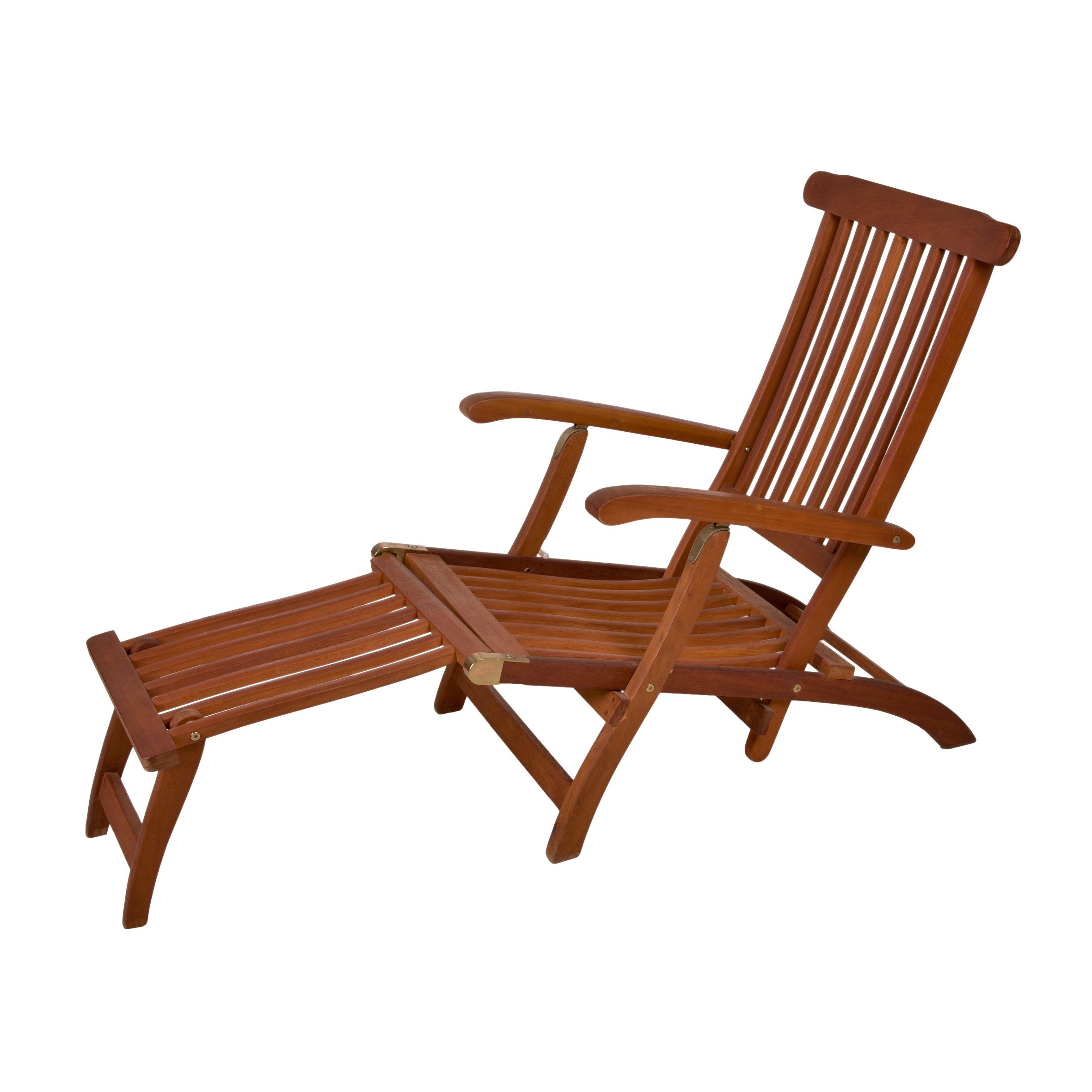 Spetebo Gartenliege Eukalyptus Deckchair mehrfach verstellbar - 163 x 56 cm, Stück, 1 St., Sonnenliege, Holz Gartenliege mit Fußteil klappbar