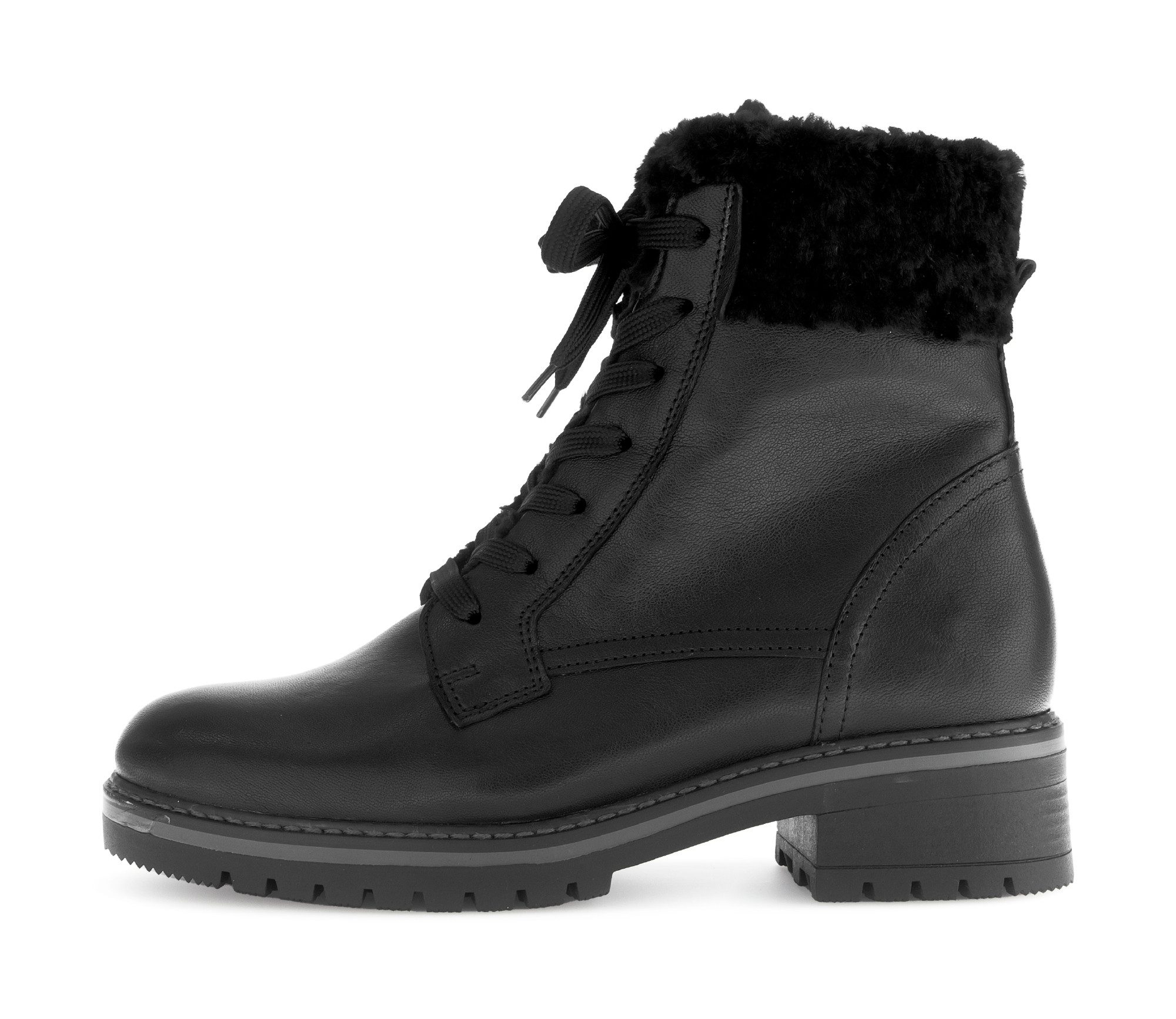 Gabor GENUA Winterstiefelette, Blockabsatz, Winterboots mit Teddyplüsch-Kragen