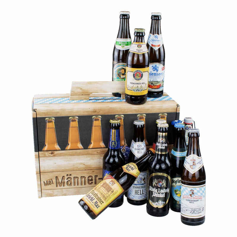 Bavariashop Geschenkbox Bier-Geschenk "Männer-Handtasche" • 12 bayerische Biere in Geschenkbox