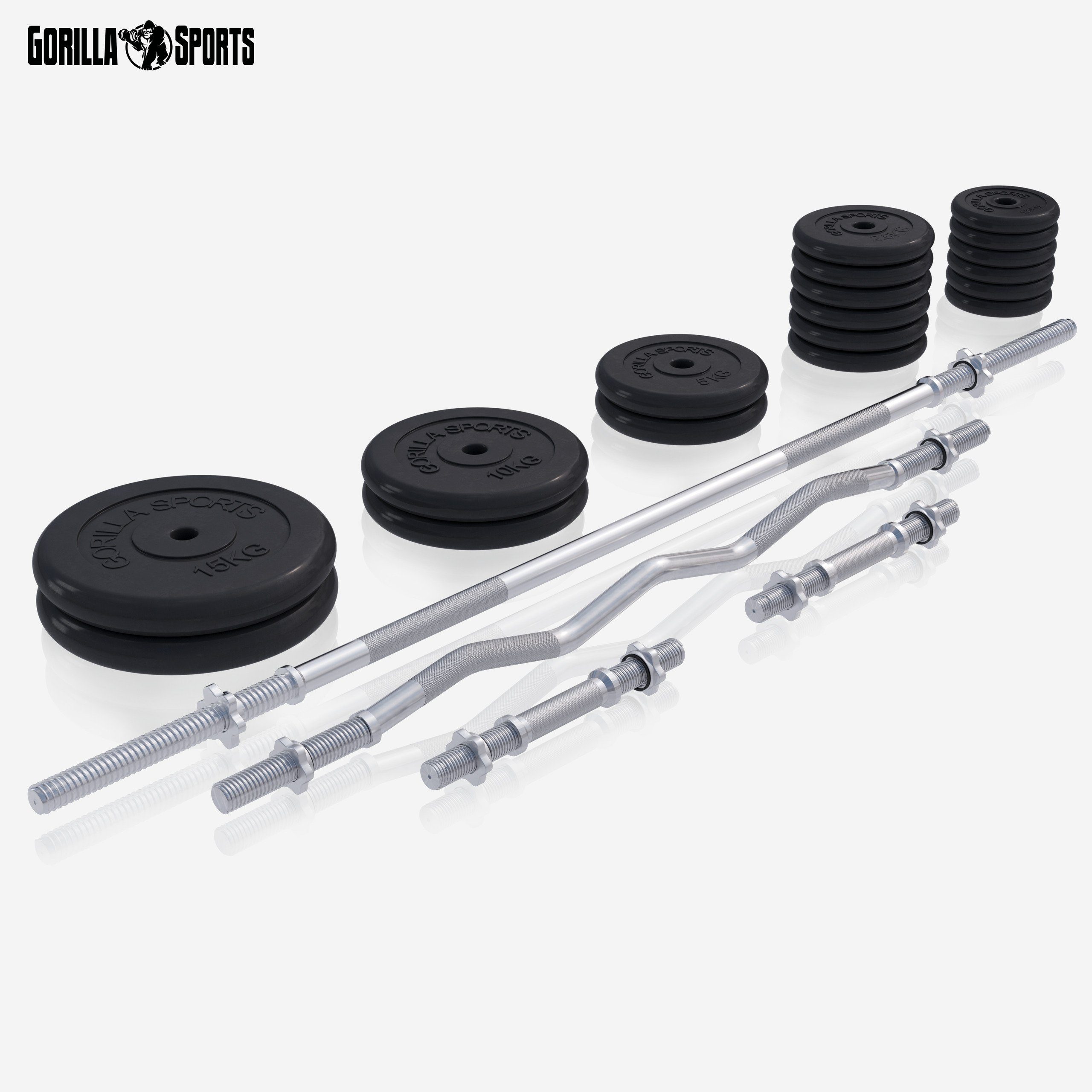 GORILLA SPORTS Kraftstation Kraftstation Universal inkl. 100 kg Kunststoff Gripper Set, (27-tlg)