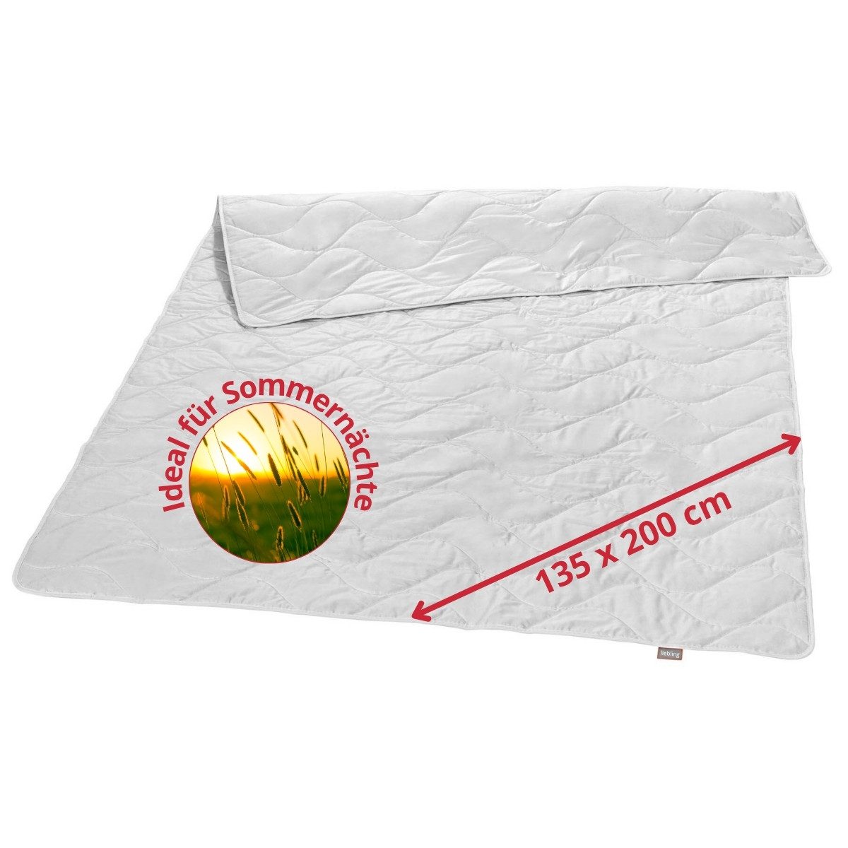 liebling Naturfaserbettdecke Wildseidendecke, Füllung: 100% Wildseide, Bezug: Mako-Satin aus 100% Baumwolle, 135 x 200cm, 155 x 220 cm und weitere Größen, für warme Sommernächte