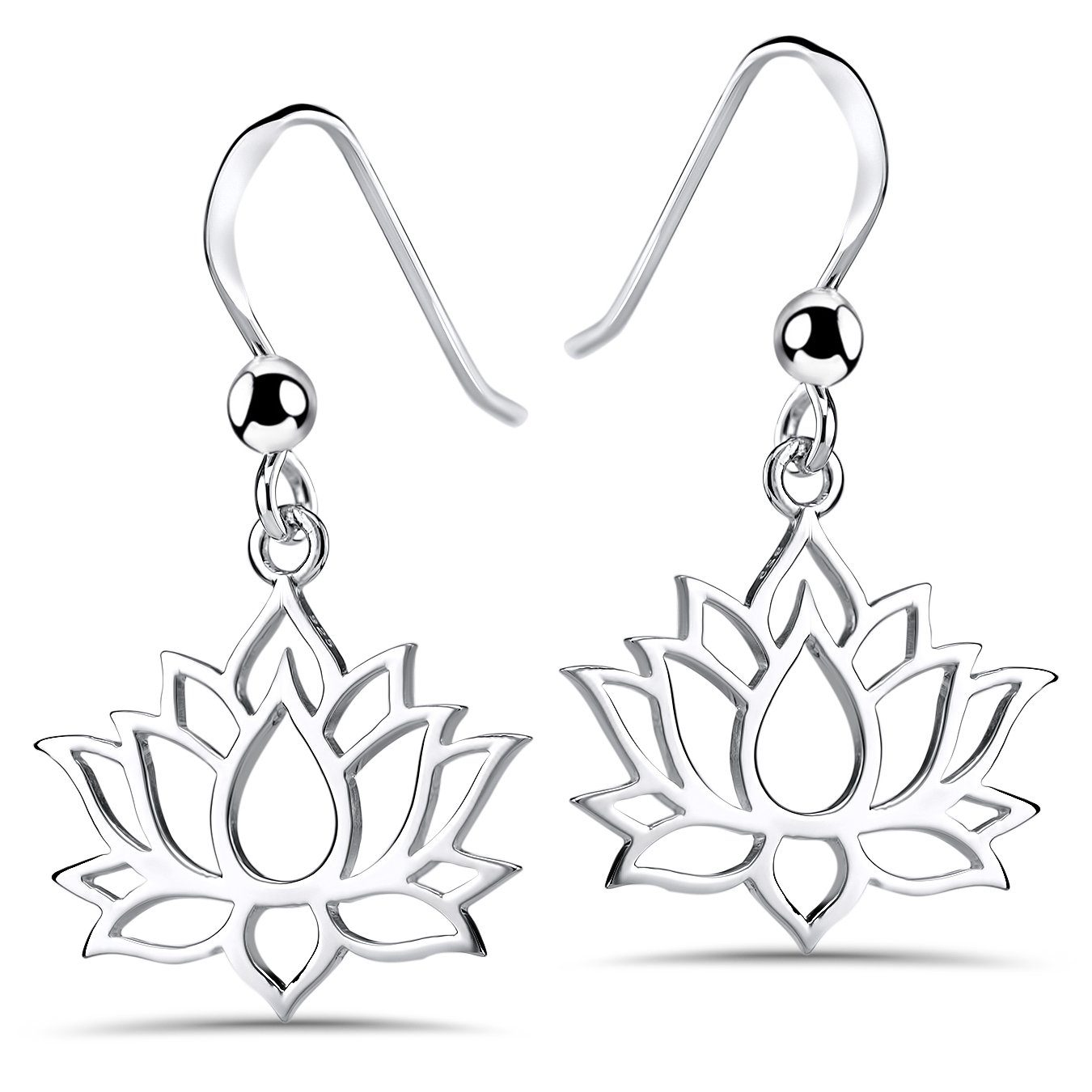 Materia Paar Ohrhaken Damen Lotus / Lotusblume SO-73 Silber, 925 Sterling S günstig online kaufen