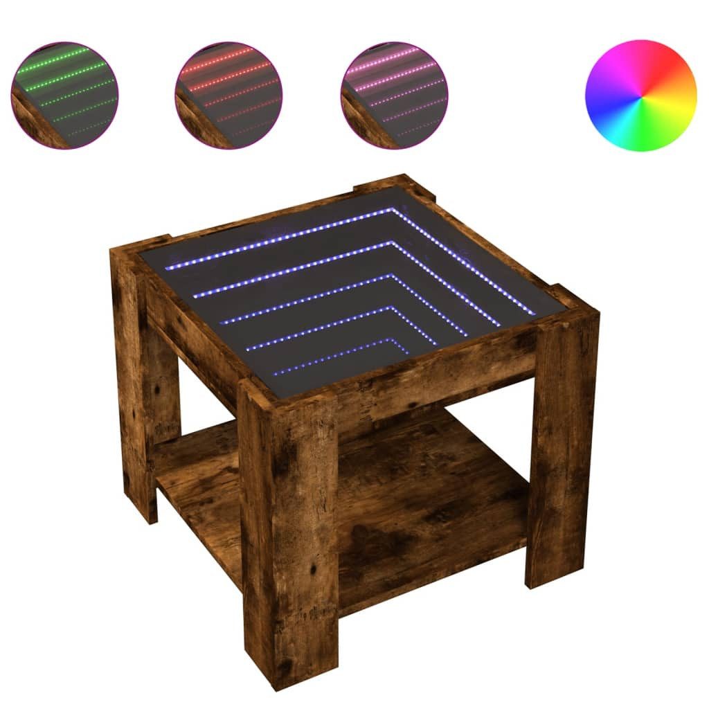 vidaXL Couchtisch LED-Couchtisch Räuchereiche 53x53x45 cm Holzwerkstoff (1- günstig online kaufen