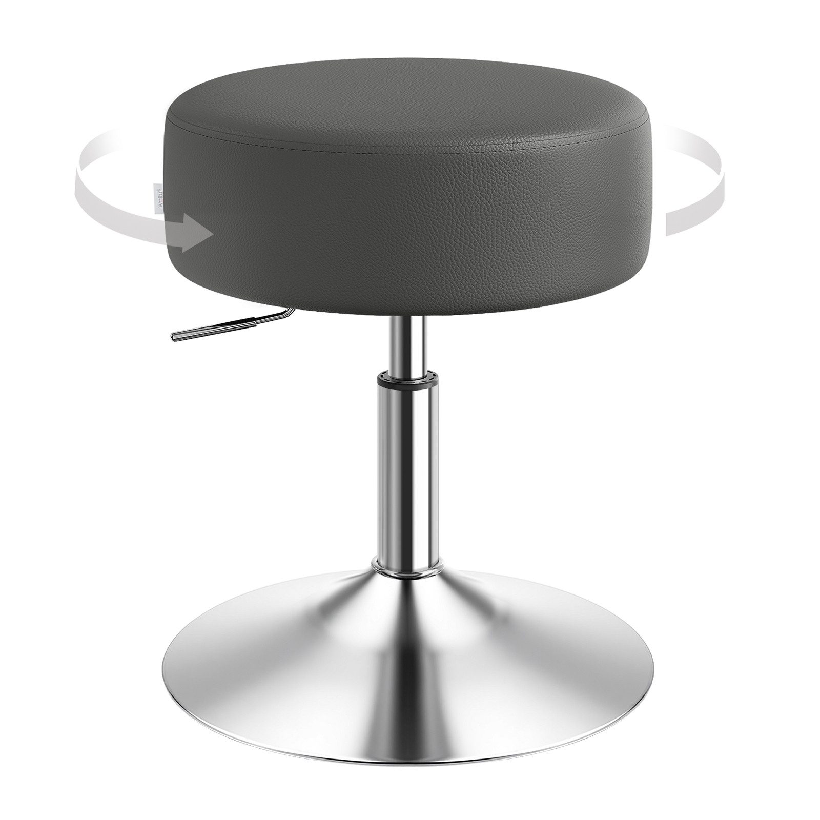 Woltu Drehhocker (1 St), Schminkhocker Kunstleder mit verchromtem Metallgestell