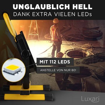 Luxari Baustrahler Luxari LED Baustrahler [60W & 5400LM] - Dimmbare Baulampe IP65, LED fest integriert, Tageslichtweiß