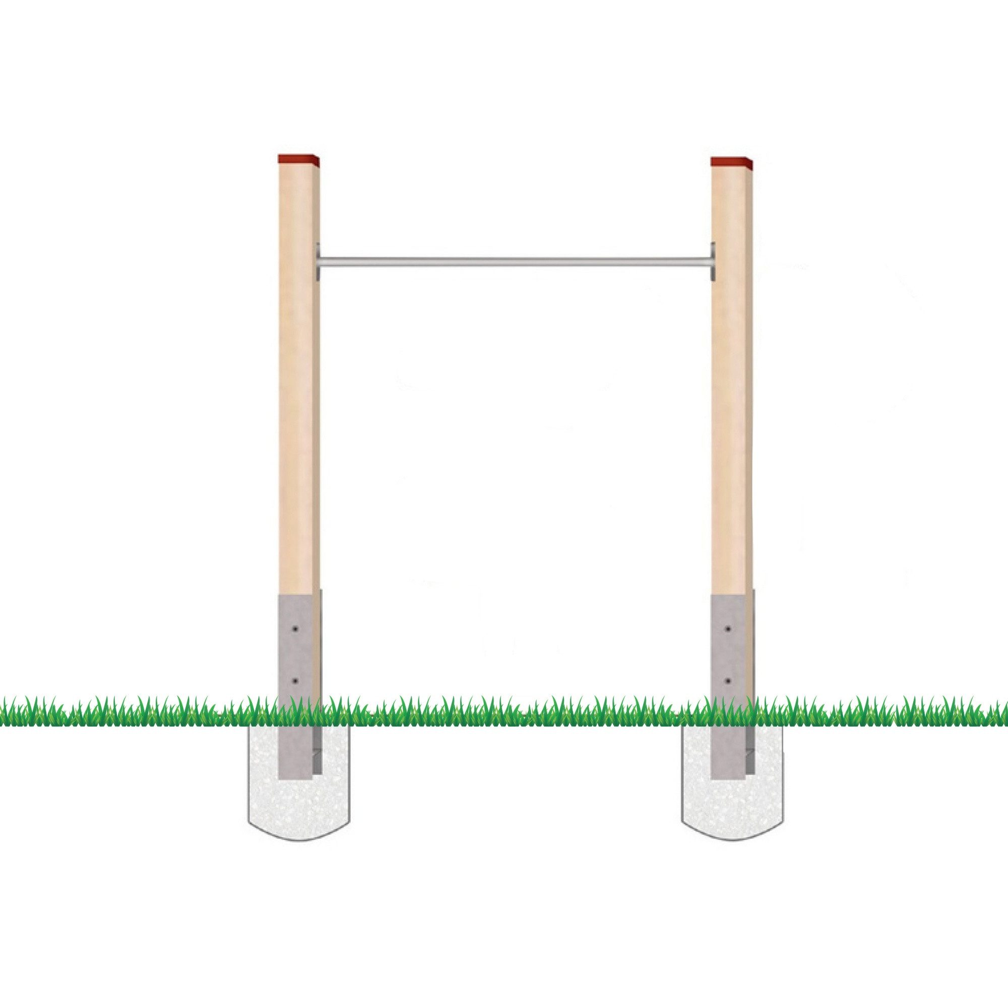 Gartenpirat Turnreck Turnreck aus Kantholz Kiefer imprägniert mit Edelstahl-Reckstange