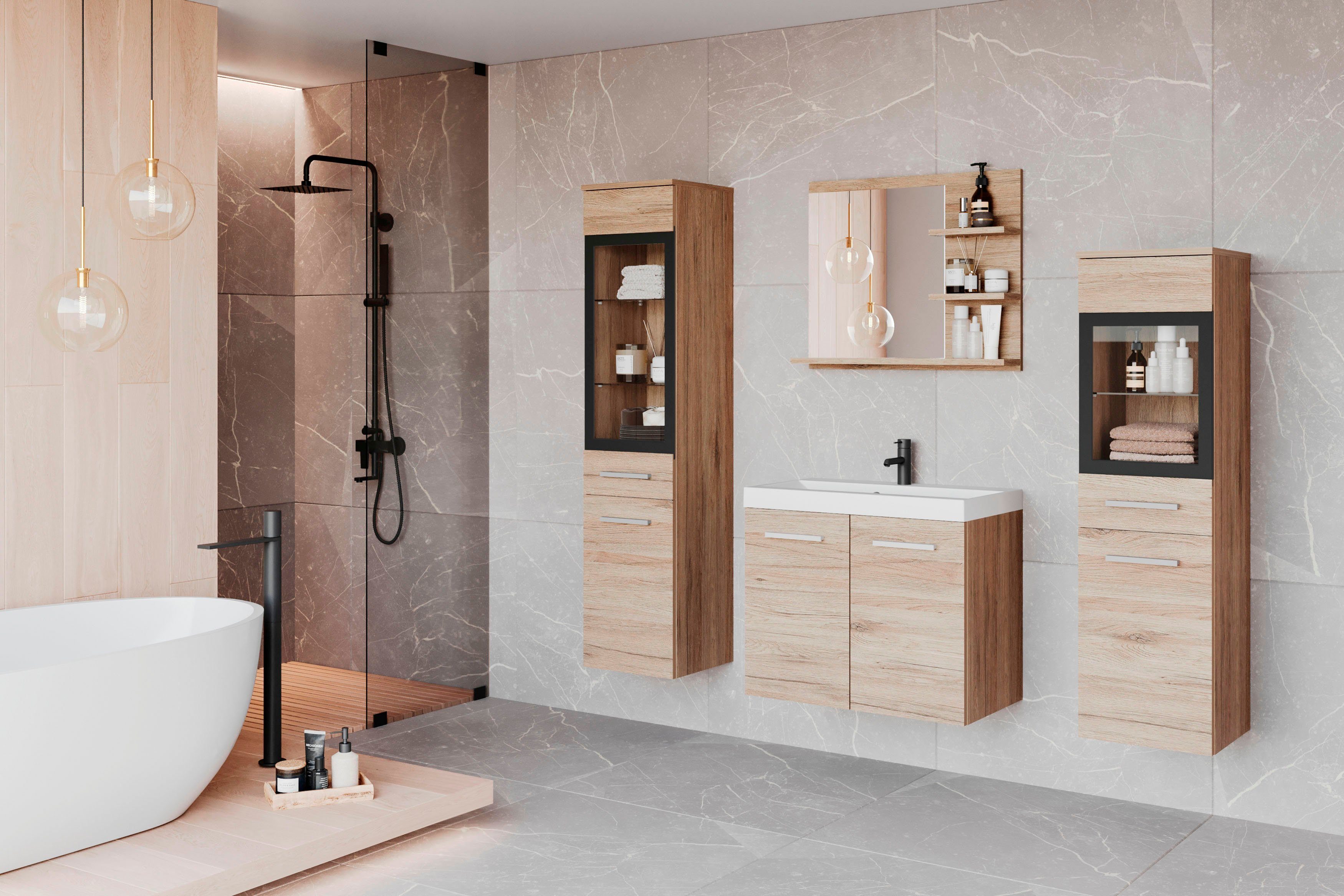 welltime Badmöbel-Set MADRIT, (Komplett-Set, 5-St., mit Waschbecken), Wasch günstig online kaufen