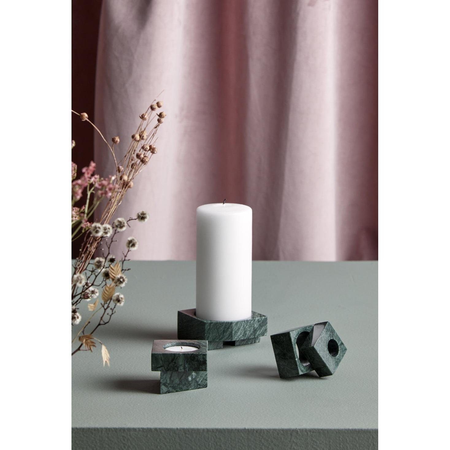 Woud Kerzenhalter Kerzenhalter Je (7x5x6 De Dés 1 cm) Marmor Schwarz