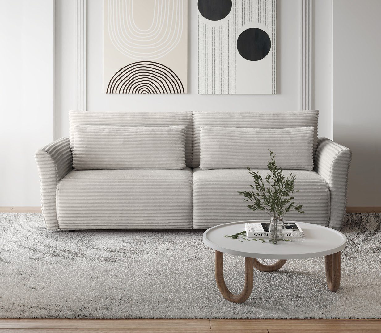 Beautysofa 3-Sitzer Modernes weiches bequemes elegantes Sofa für Wohnzimmer SAMIR, B:240/H:92/T:108cm