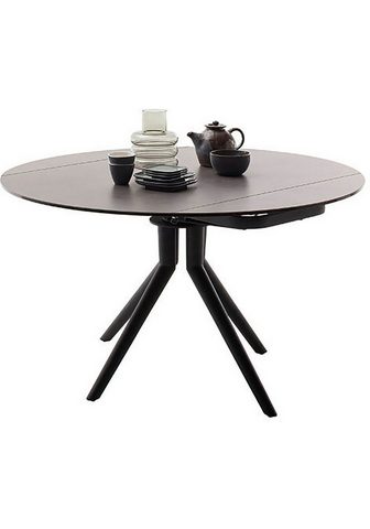 MCA furniture Valgomojo stalas RUBIKON Stalas 90-135 cm (Einzelstück) Keramik metalas Längsseitenauszug išskleidžiamas 13 mm