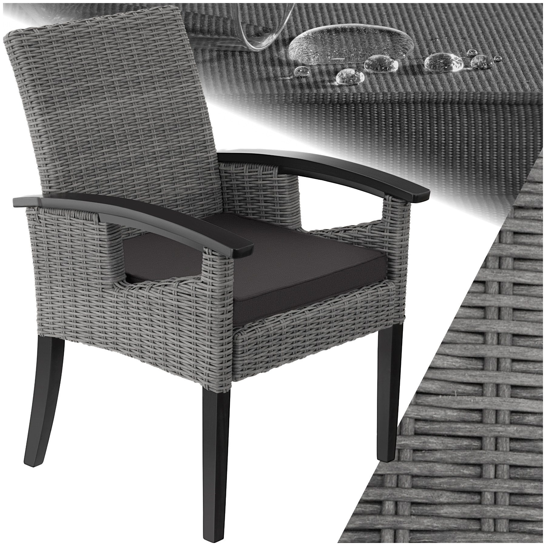 tectake Rattanstuhl Rattan Stuhl (Set, 1 günstig online kaufen