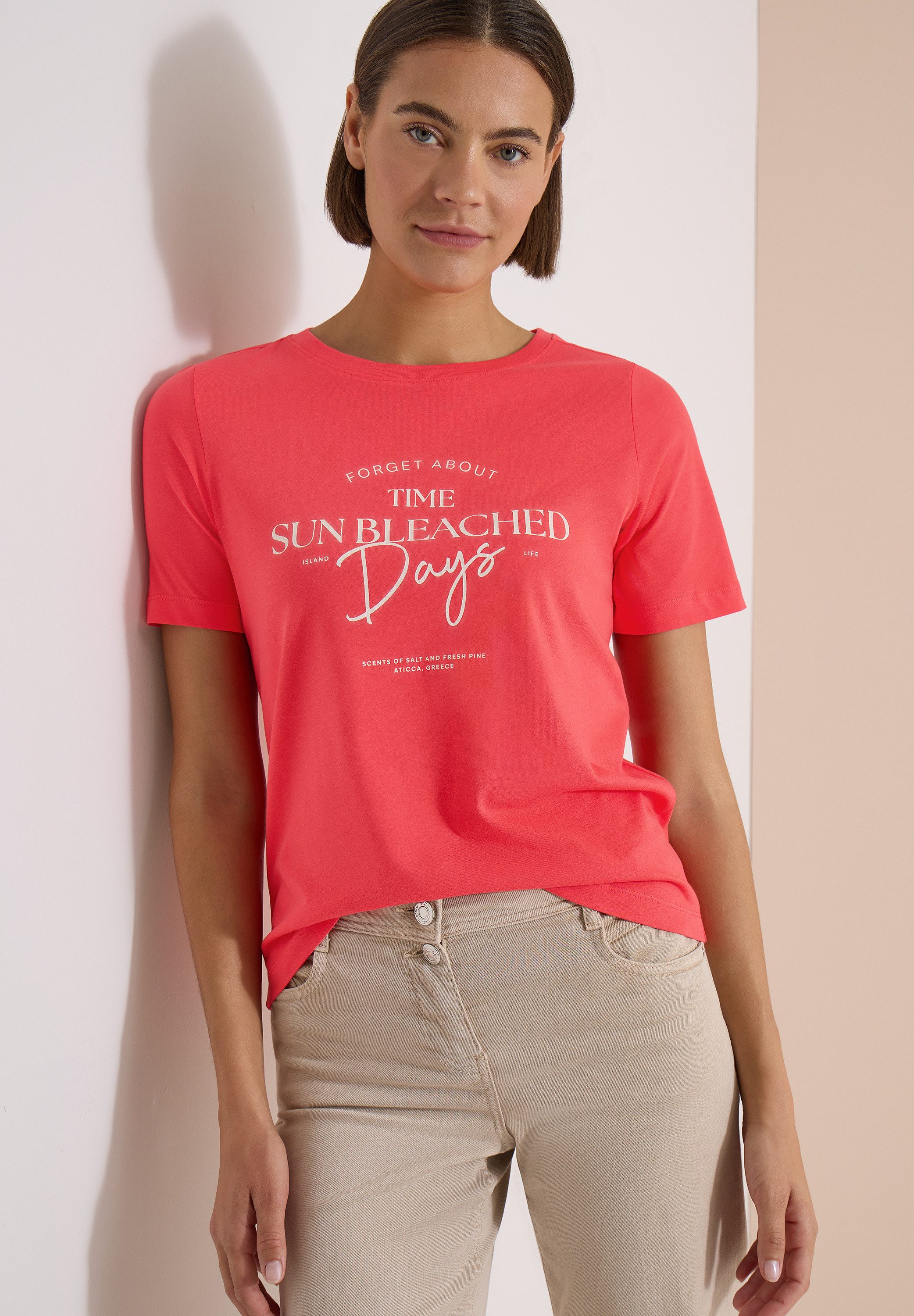 CECIL Print-Shirt Style Lea Sommershirt, Rundhals, Baumwolle, bedruckt