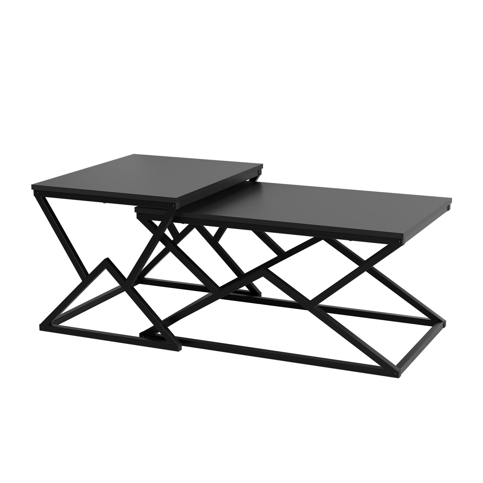 LIVIHOME Beistelltisch MILA (Set, 2-St), Couchtisch-Set, Iron + Particle Board