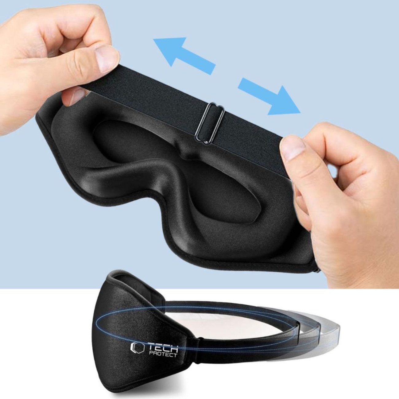 TECH PROTECT Schlafmaske Eyeshade, Schlafmaske, Einzeln, 3D-Schlafmaske mit Memory-Schaum und Lichtschutz