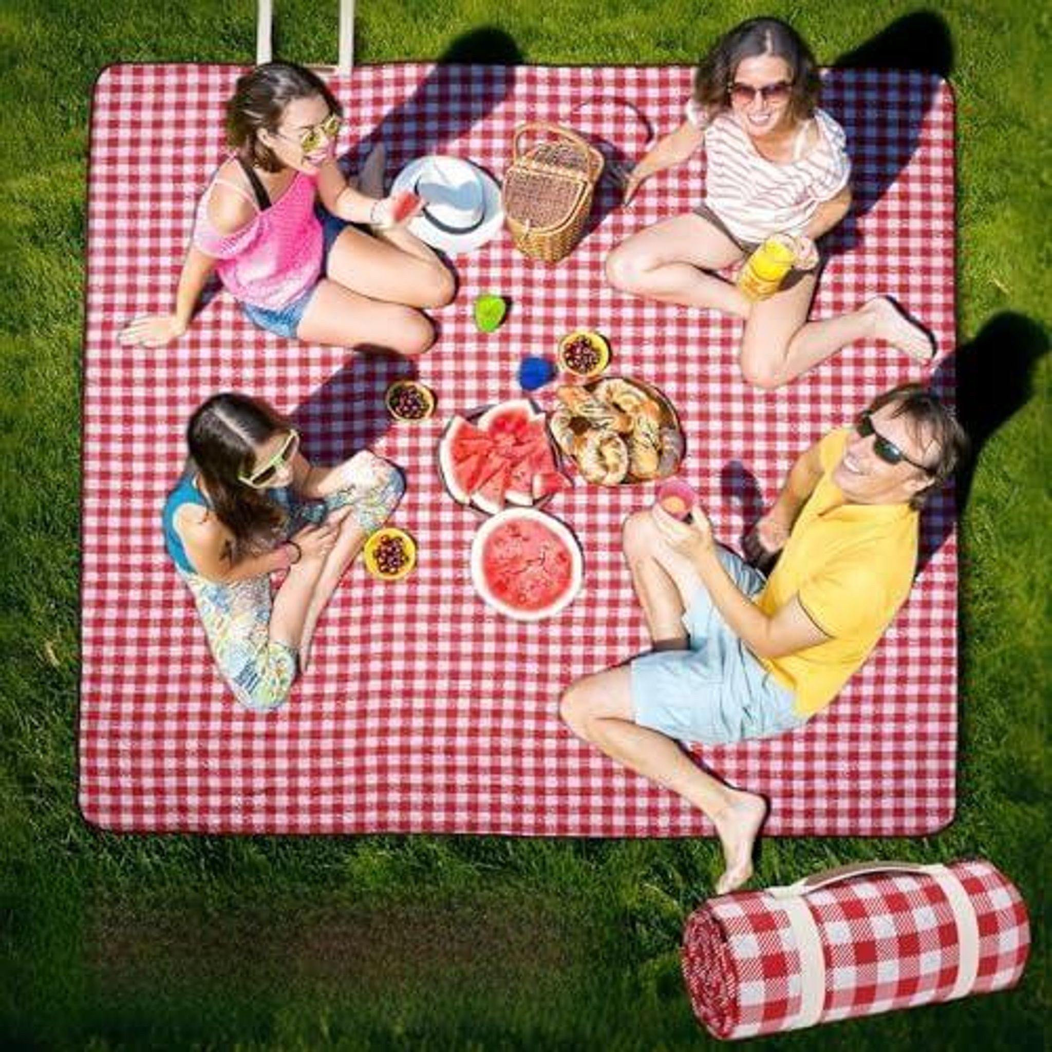 Picknickdecke Picknickdecke Outdoor Extra Groß 200x200 cm Wasserdicht Tragbar, FELIXLEO