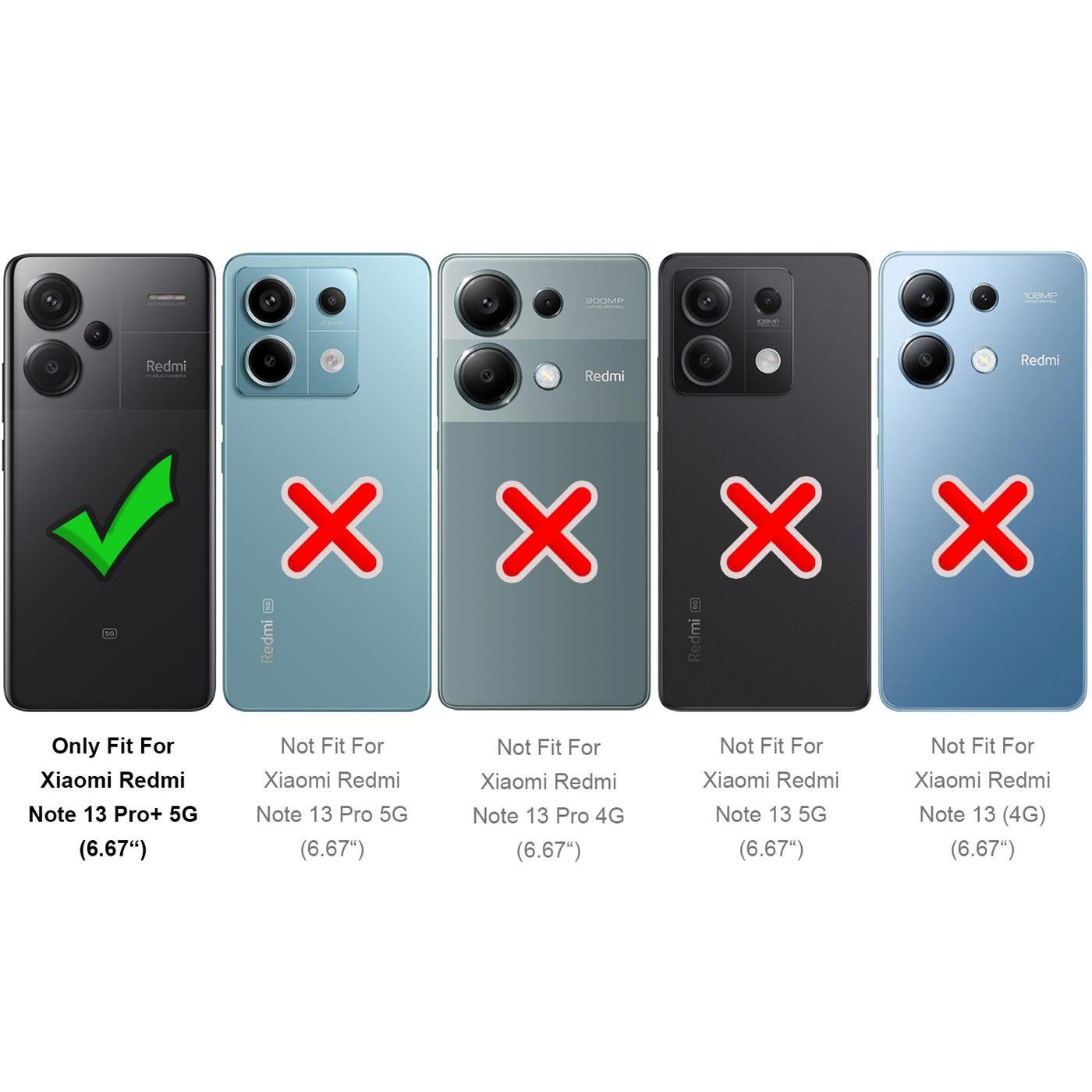 CoolGadget Handyhülle Armor Shield Case für Xiaomi Redmi Note 13 Pro+ 5G 6,67 Zoll, Outdoor Cover Magnet Ringhalter Handy Hülle für Redmi Note 13 Pro+ 5G – Bild 3 von 5