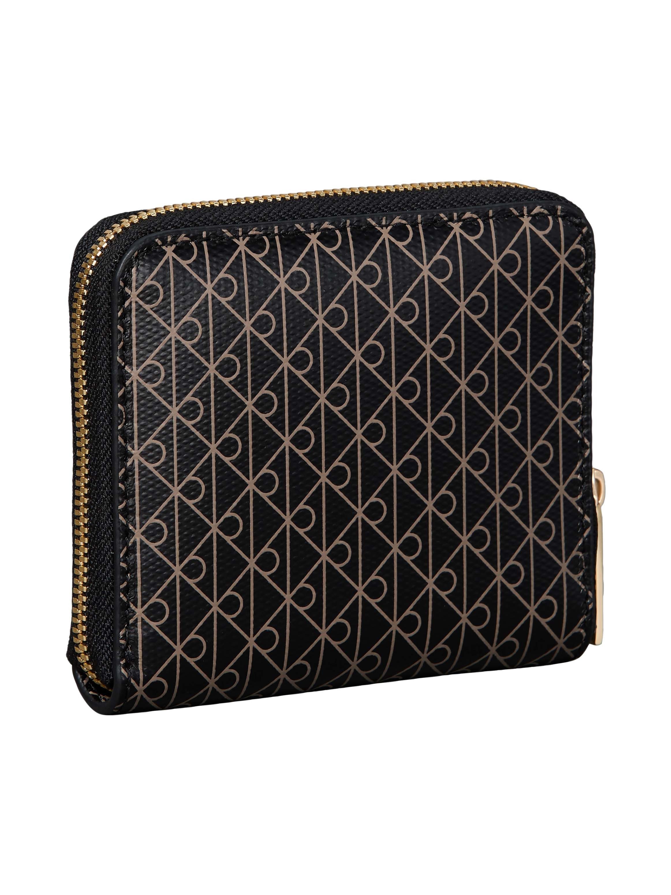 Calvin Klein Geldbörse AOP SQUARE ZIP AROUND, Geldbeutel, Damen Portemonnaie mit Monogramm-Print
