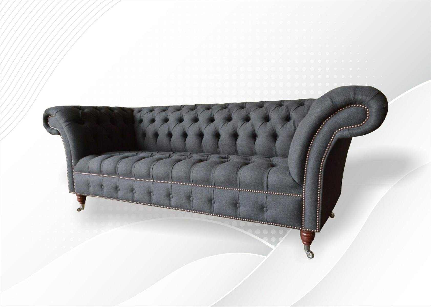 Dunkelgrauer JVmoebel Dreisitzer Made Design in Chesterfield-Sofa Europe Chesterfield Neu, Modernes 3-er